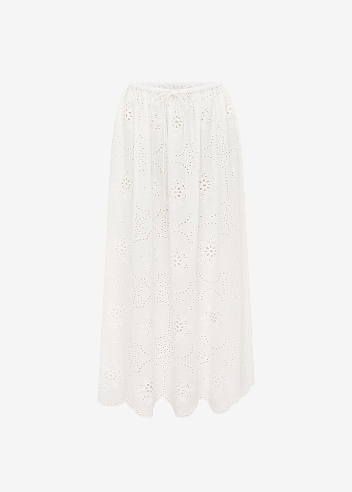 Matteau Broderie Midi Skirt - White - 11
