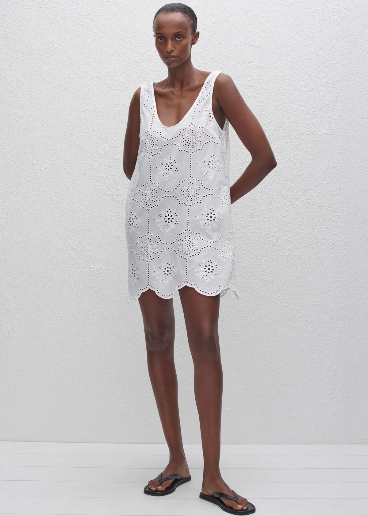 Matteau Broderie Tank Mini Dress - White - 3