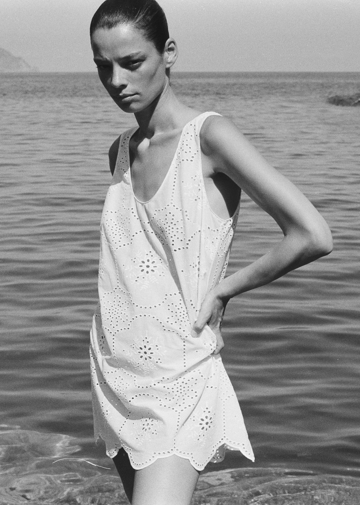 Matteau Broderie Tank Mini Dress - White - 11