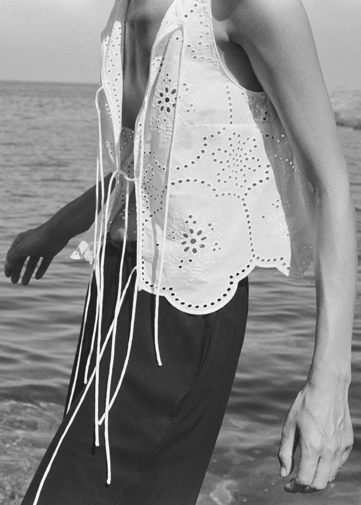 Matteau Broderie Tie Blouse - White - 6