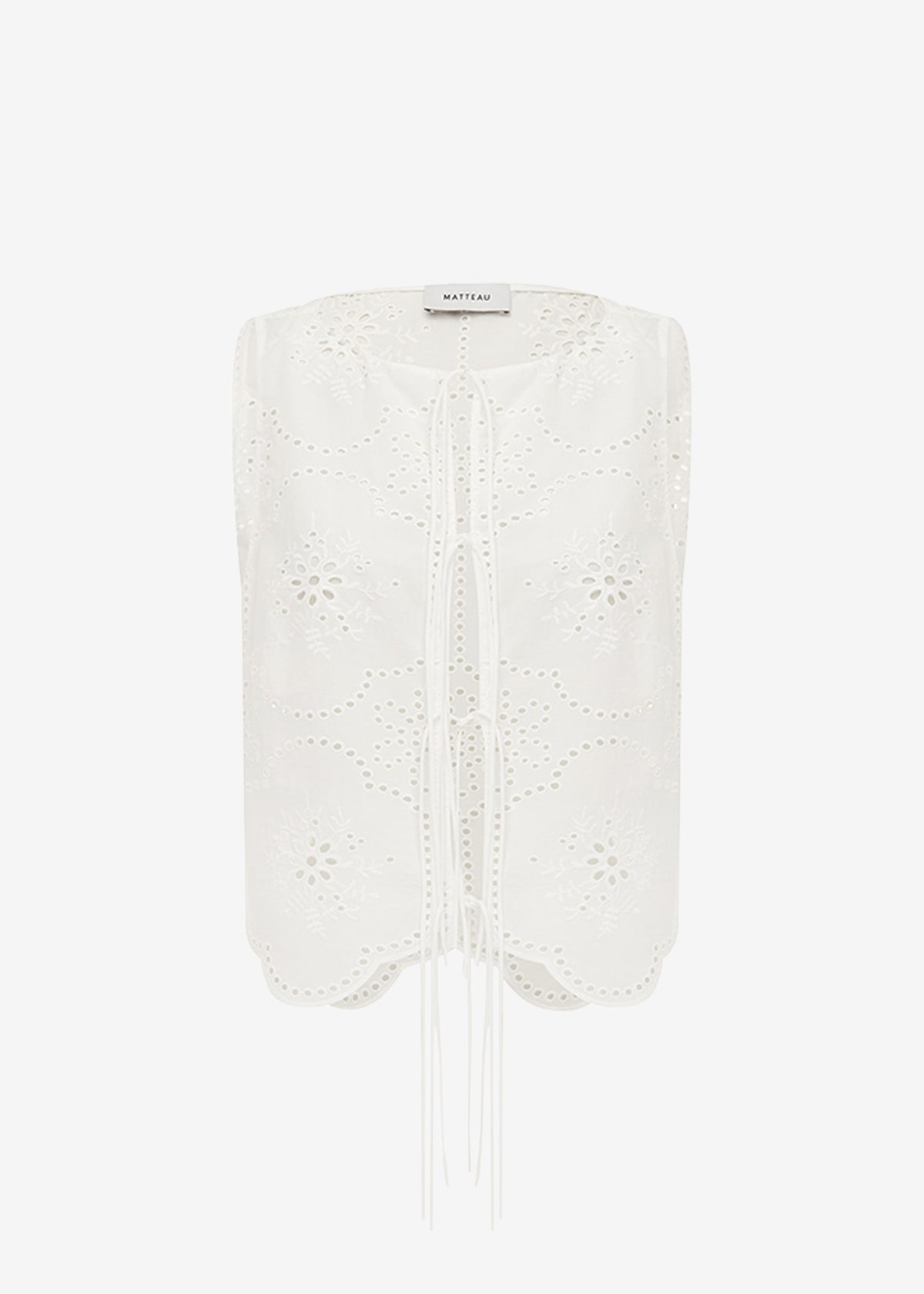 Matteau Broderie Tie Blouse - White - 15