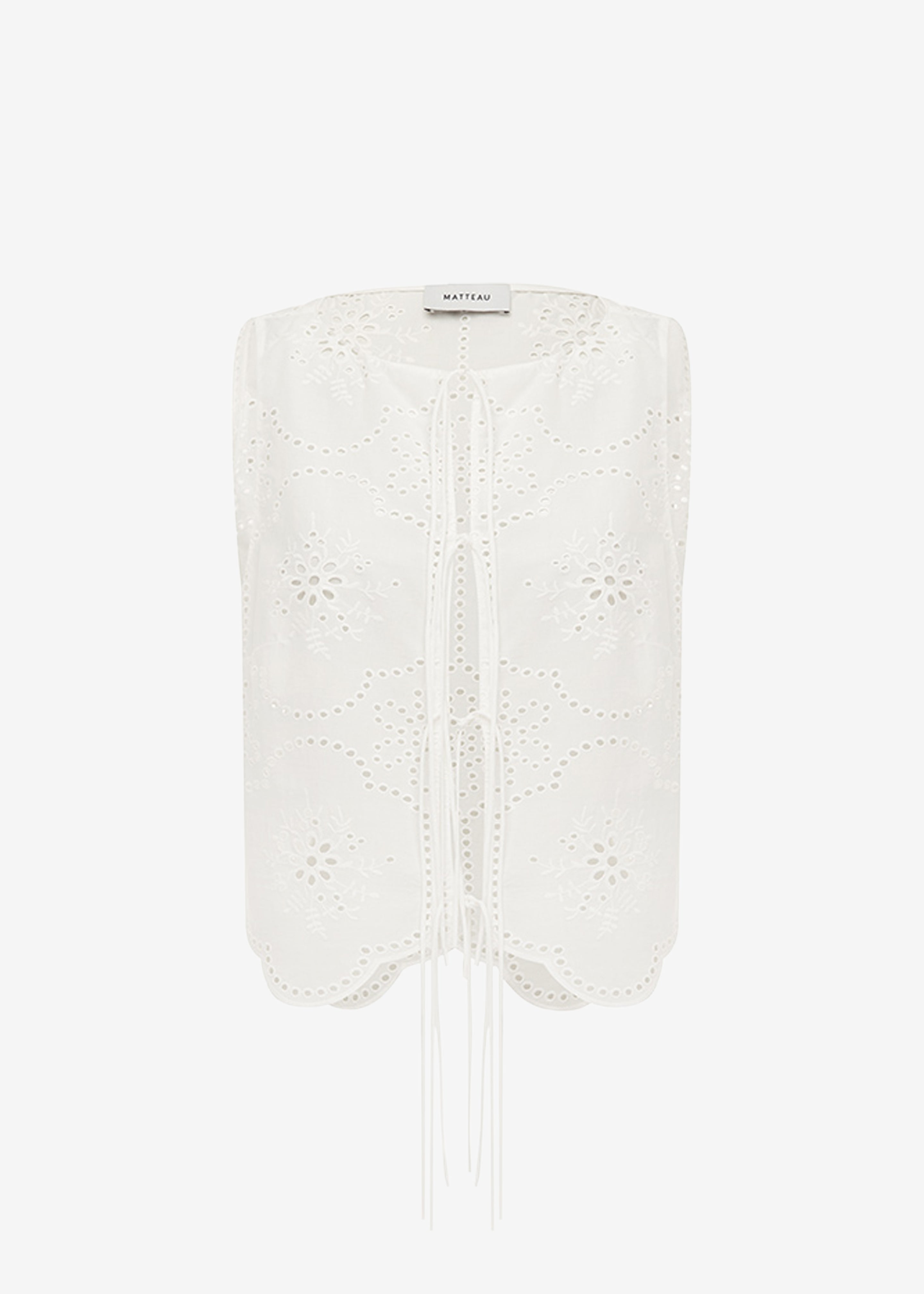 Matteau Broderie Tie Blouse - White - 15