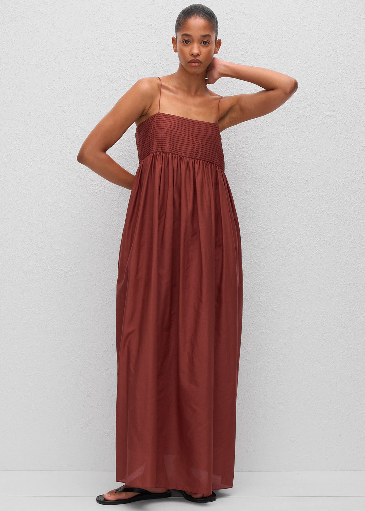 Matteau Empire Pintuck Bodice Dress - Maroc The Frankie Shop Matteau Empire Pintuck Bodice Dress - Maroc The Frankie Shop