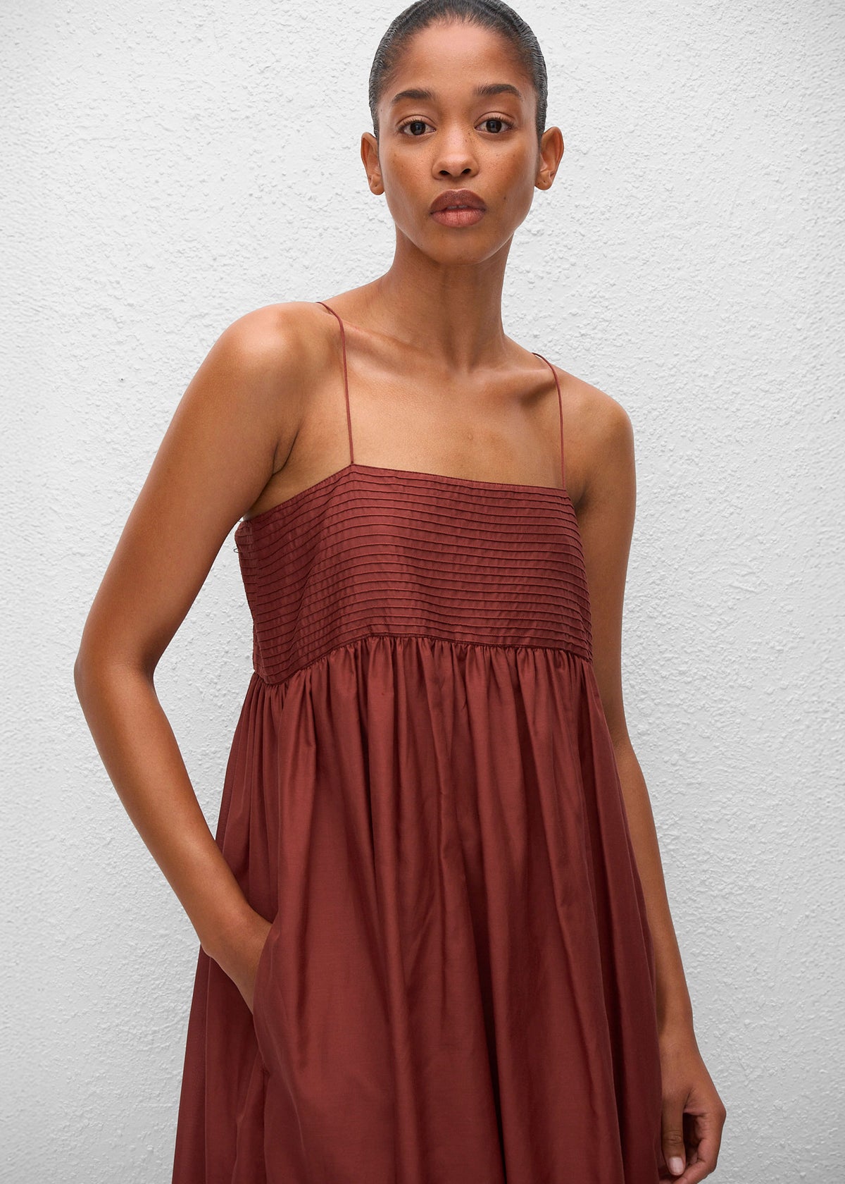 Matteau Empire Pintuck Bodice Dress - Maroc - 3