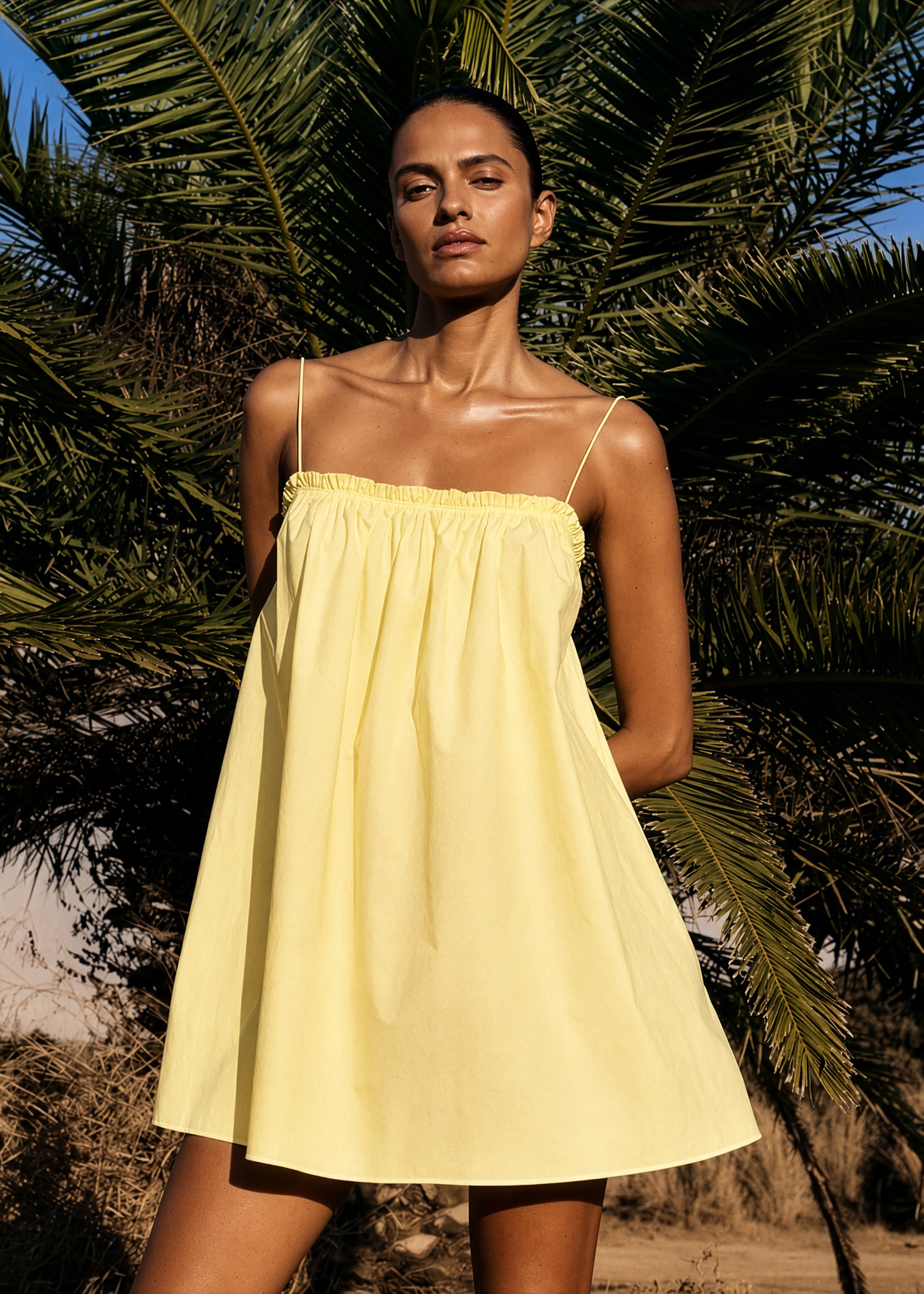 Matteau Frill Cami Mini Dress - Limoncello - 1
