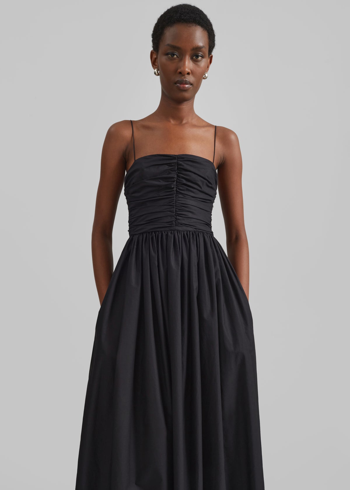 Matteau Gathered Bodice Dress - Black The Frankie Shop Matteau Gathered Bodice Dress - Black The Frankie Shop