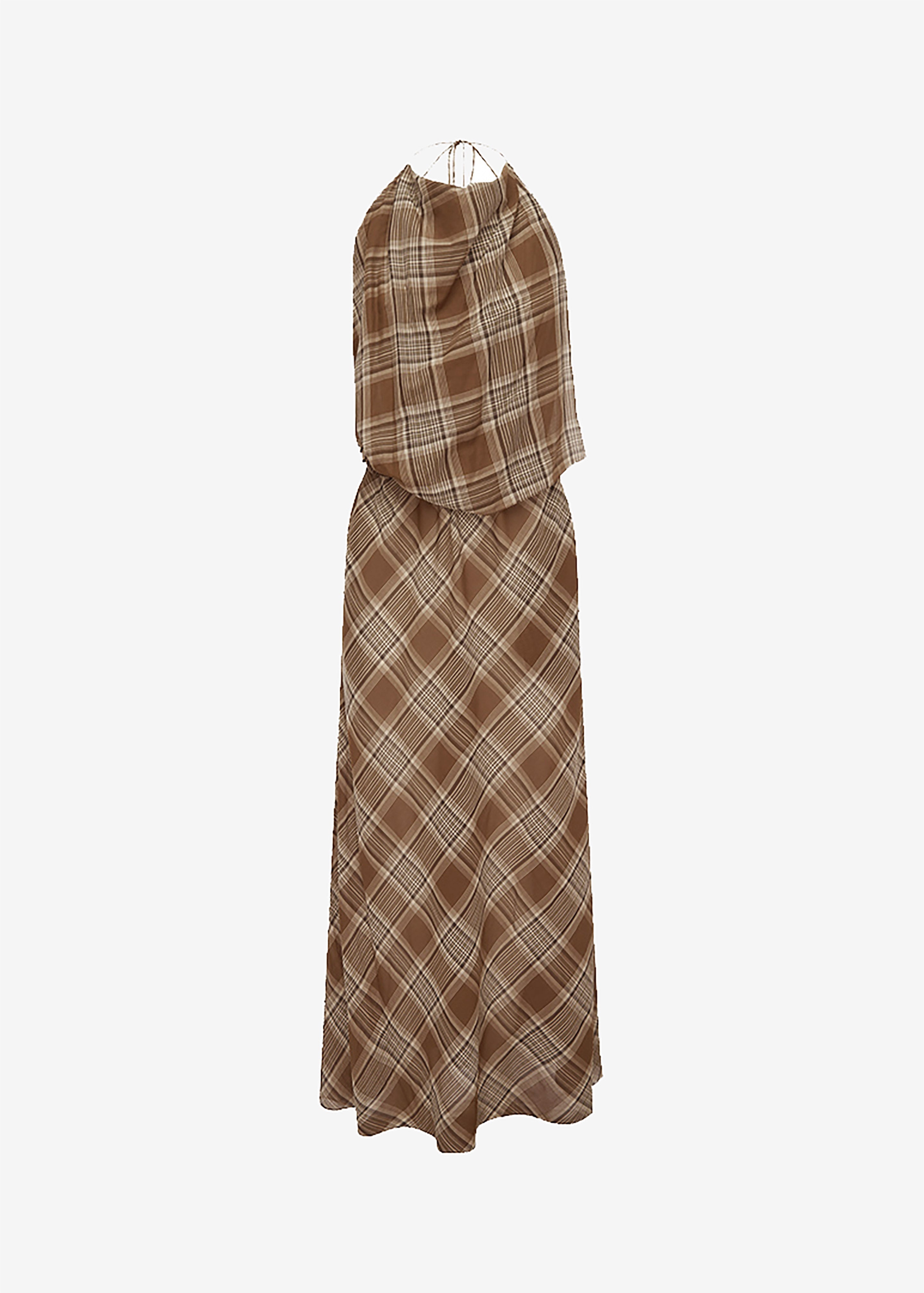 Matteau Layered Halter Midi Dress - Picnic Plaid - 7