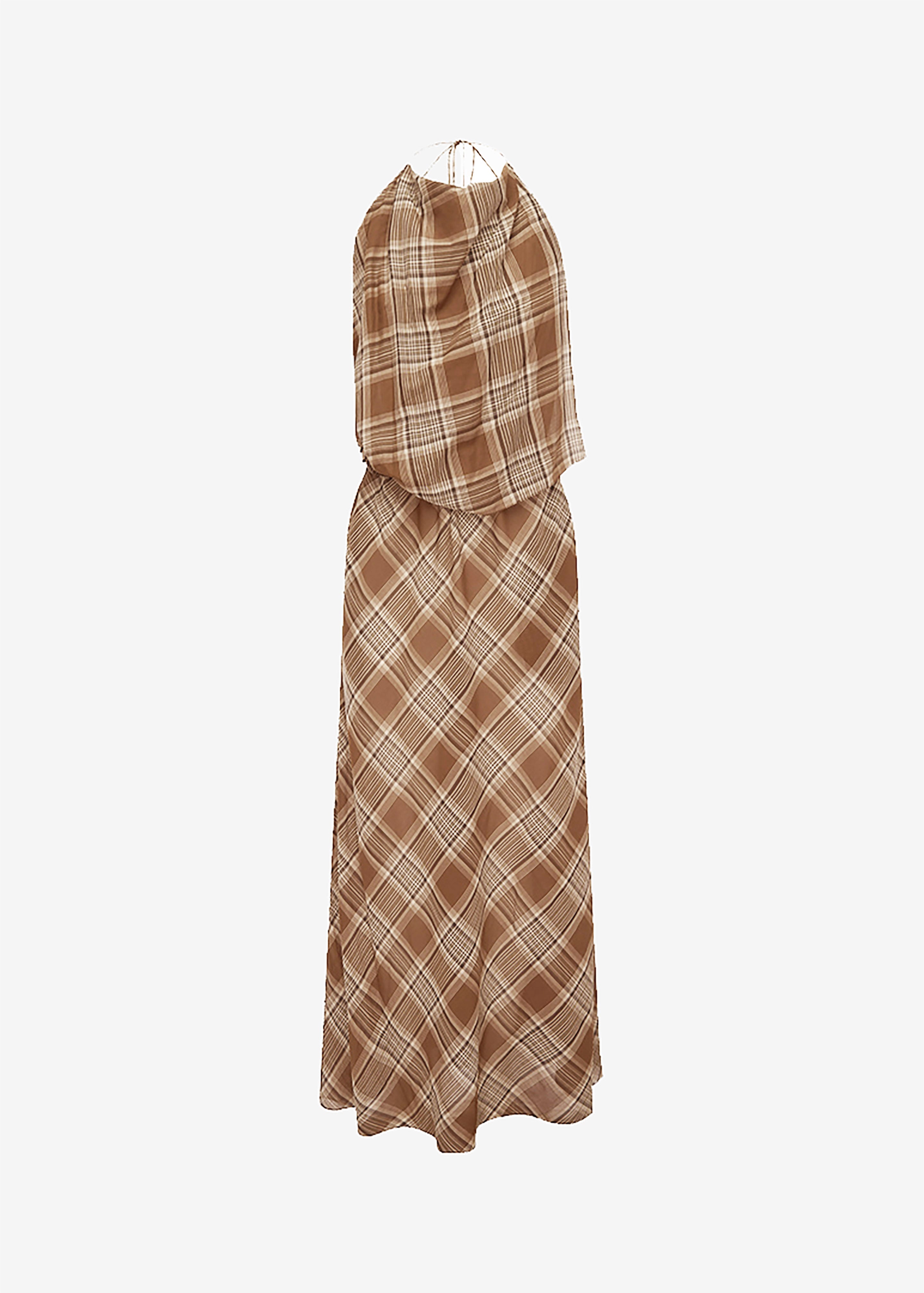 Matteau Layered Halter Midi Dress - Picnic Plaid - 8