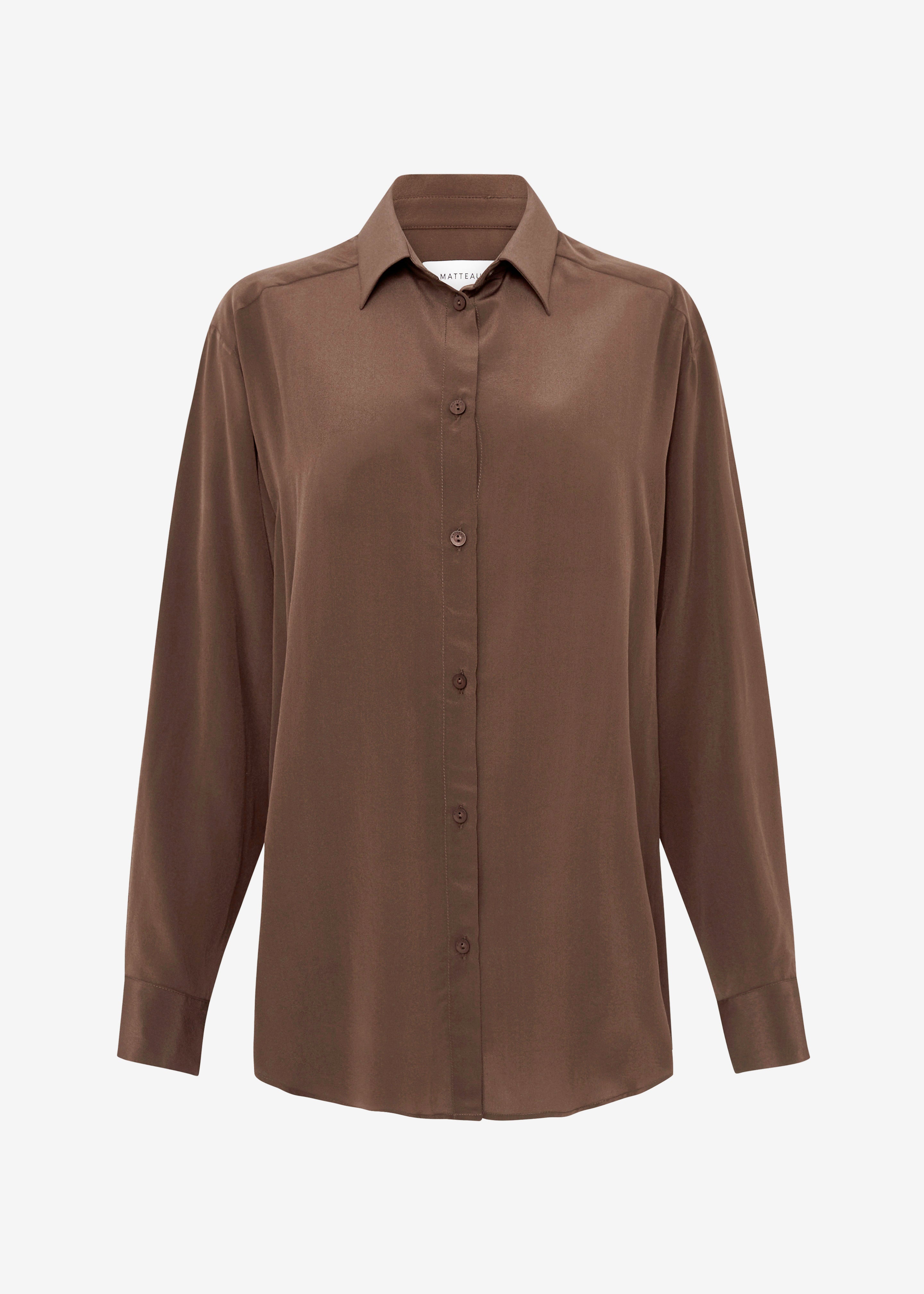 Matteau Long Sleeve Silk Shirt - Sable - 10