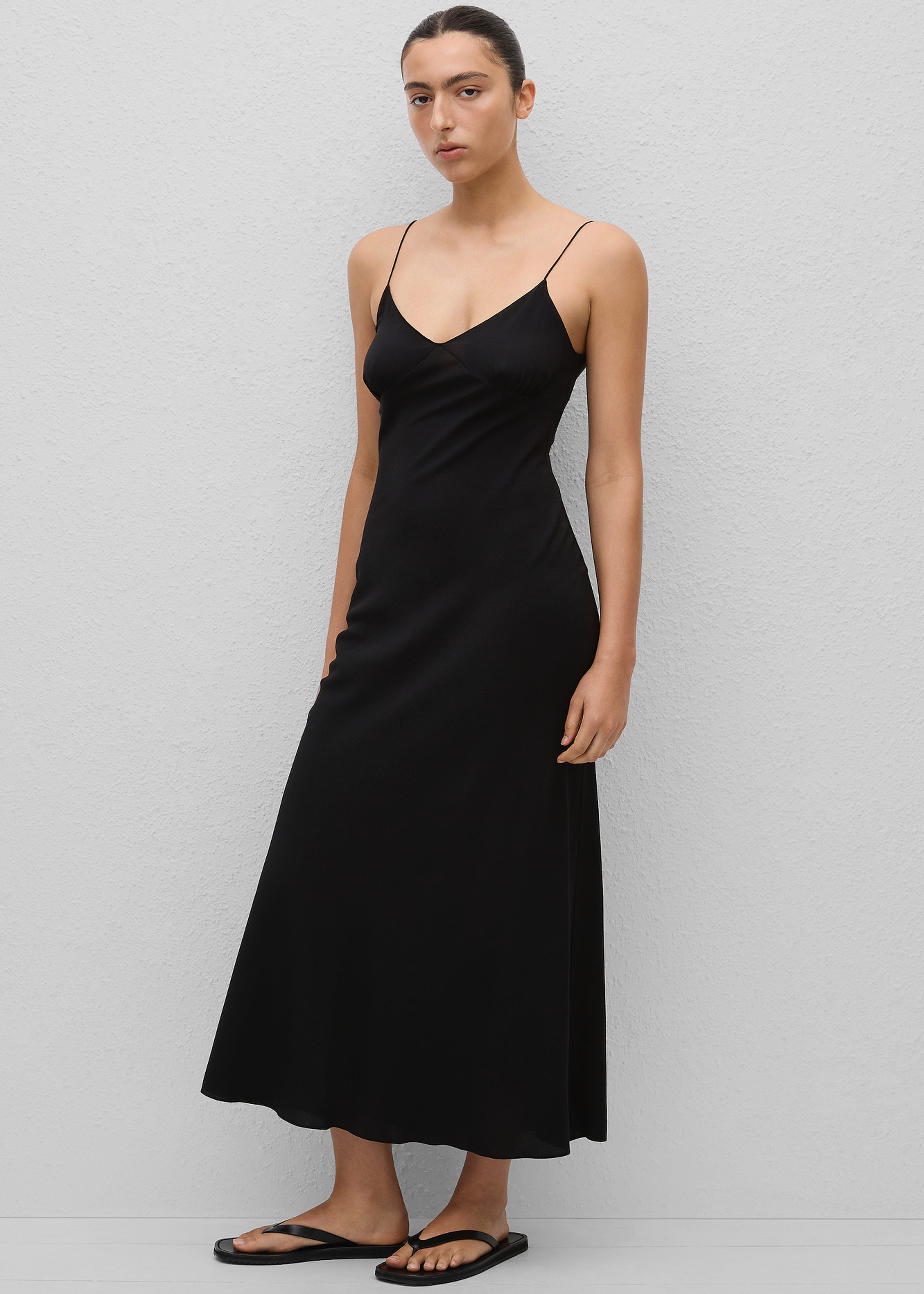 Matteau Low Back Slip Dress - Black - 6