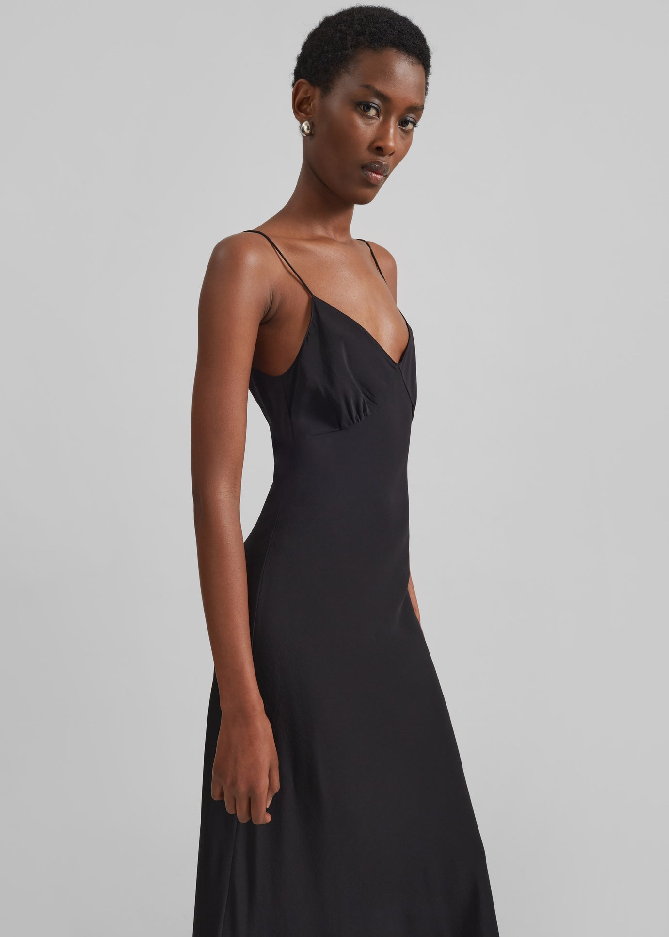 Matteau Low Back Slip Dress - Black - 1