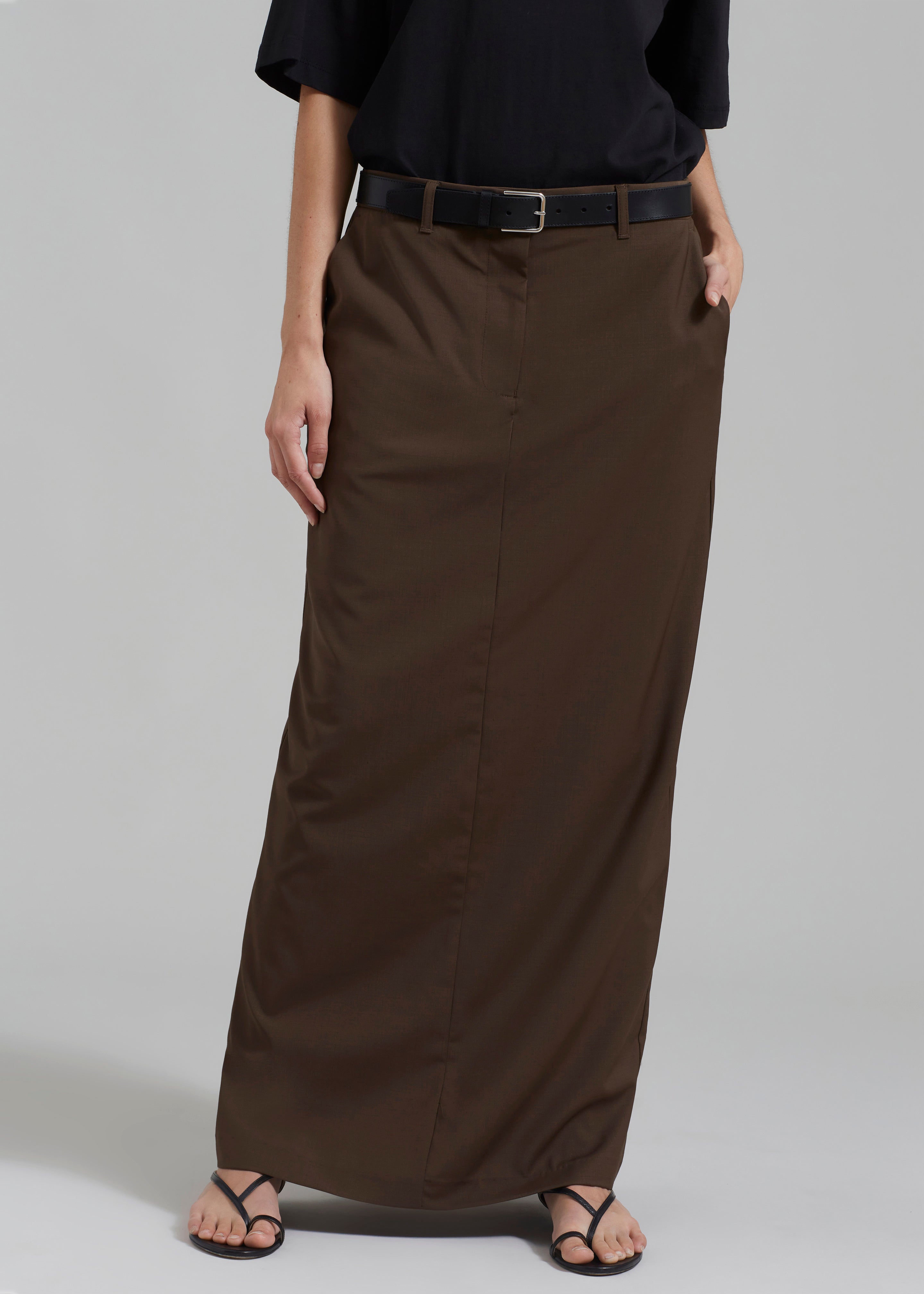 Matteau Relaxed Tailored Skirt - Coffee - 2