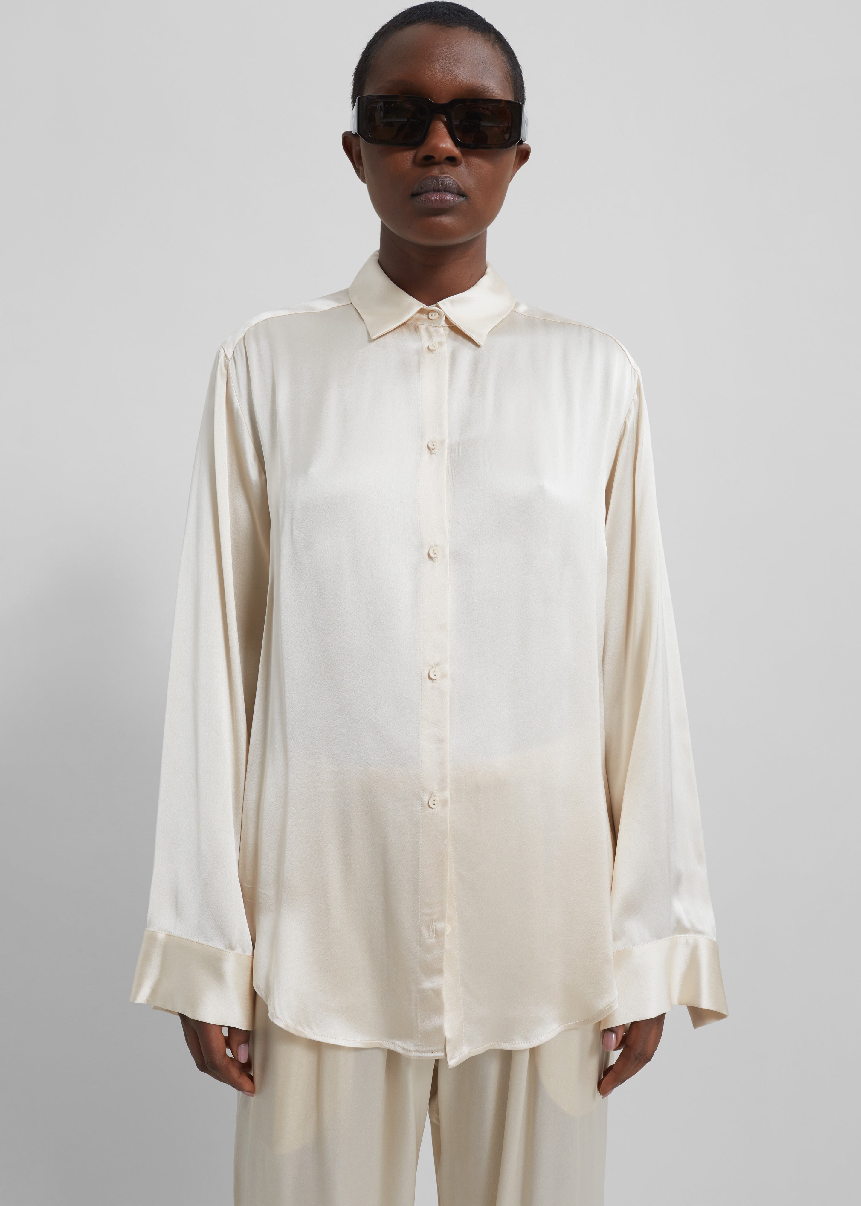 White 2024 satin shirt