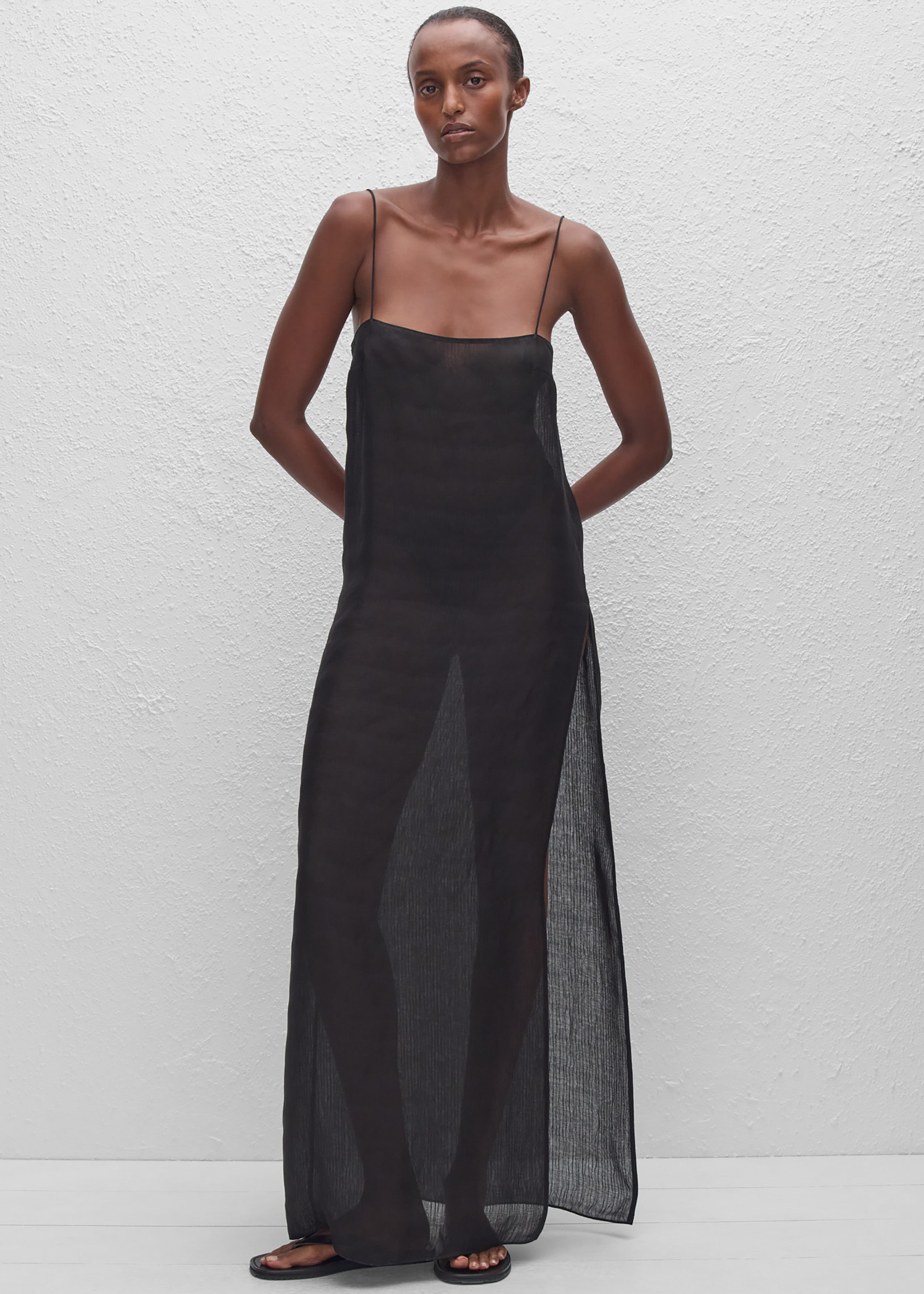 Matteau Sheer Cami Dress - Black – The Frankie Shop