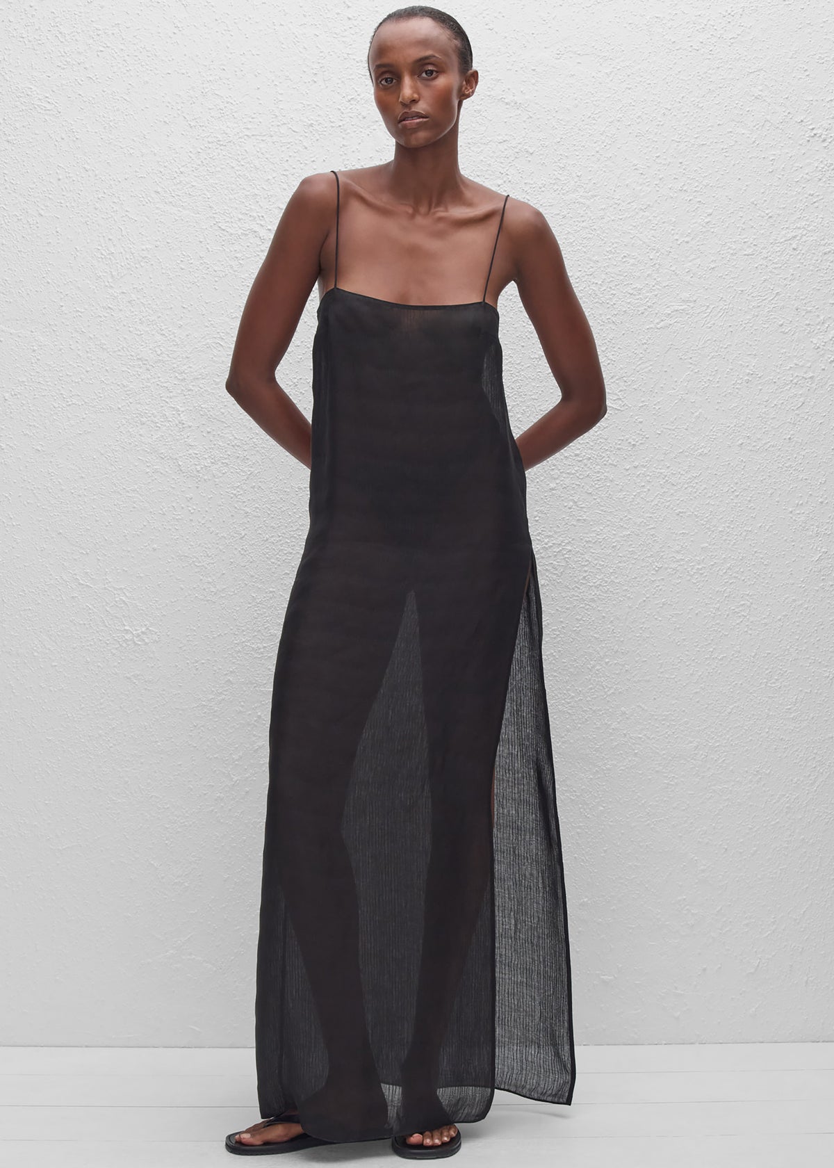Matteau Sheer Cami Dress - Black The Frankie Shop Matteau Sheer Cami Dress - Black The Frankie Shop