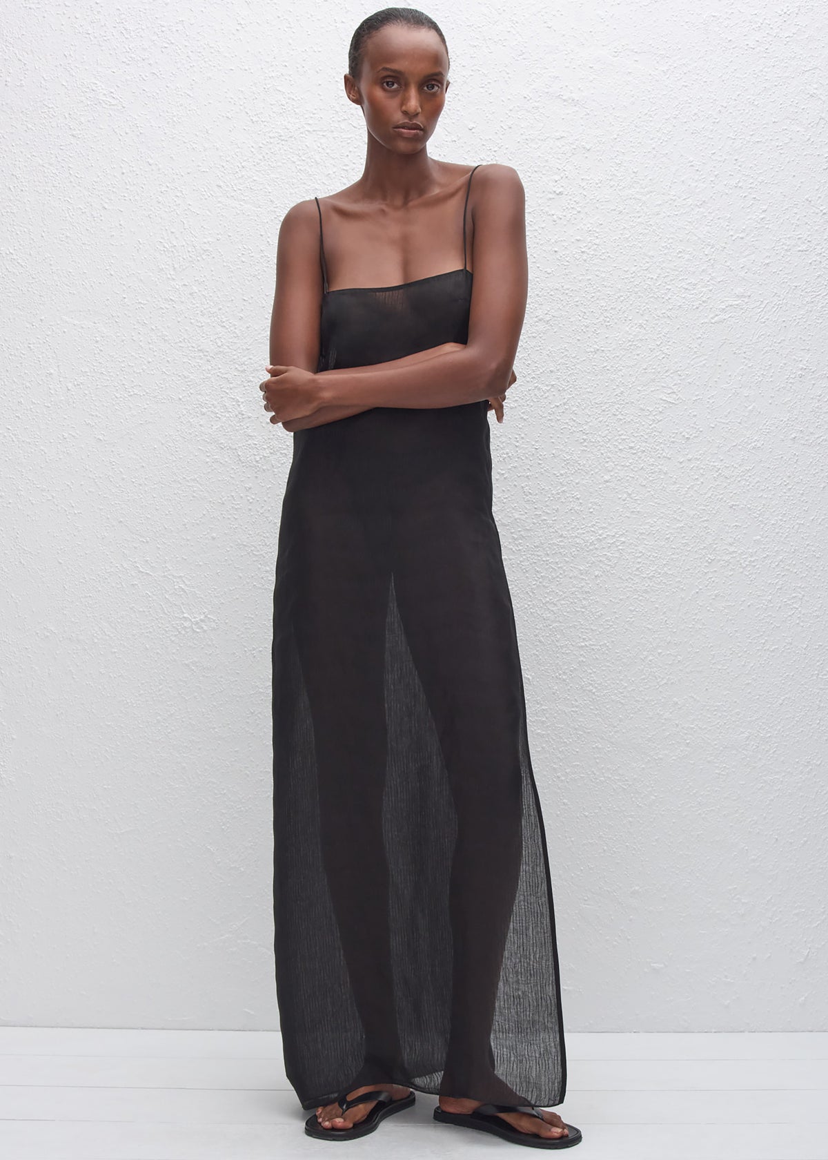 Matteau Sheer Cami Dress - Black The Frankie Shop Matteau Sheer Cami Dress - Black The Frankie Shop