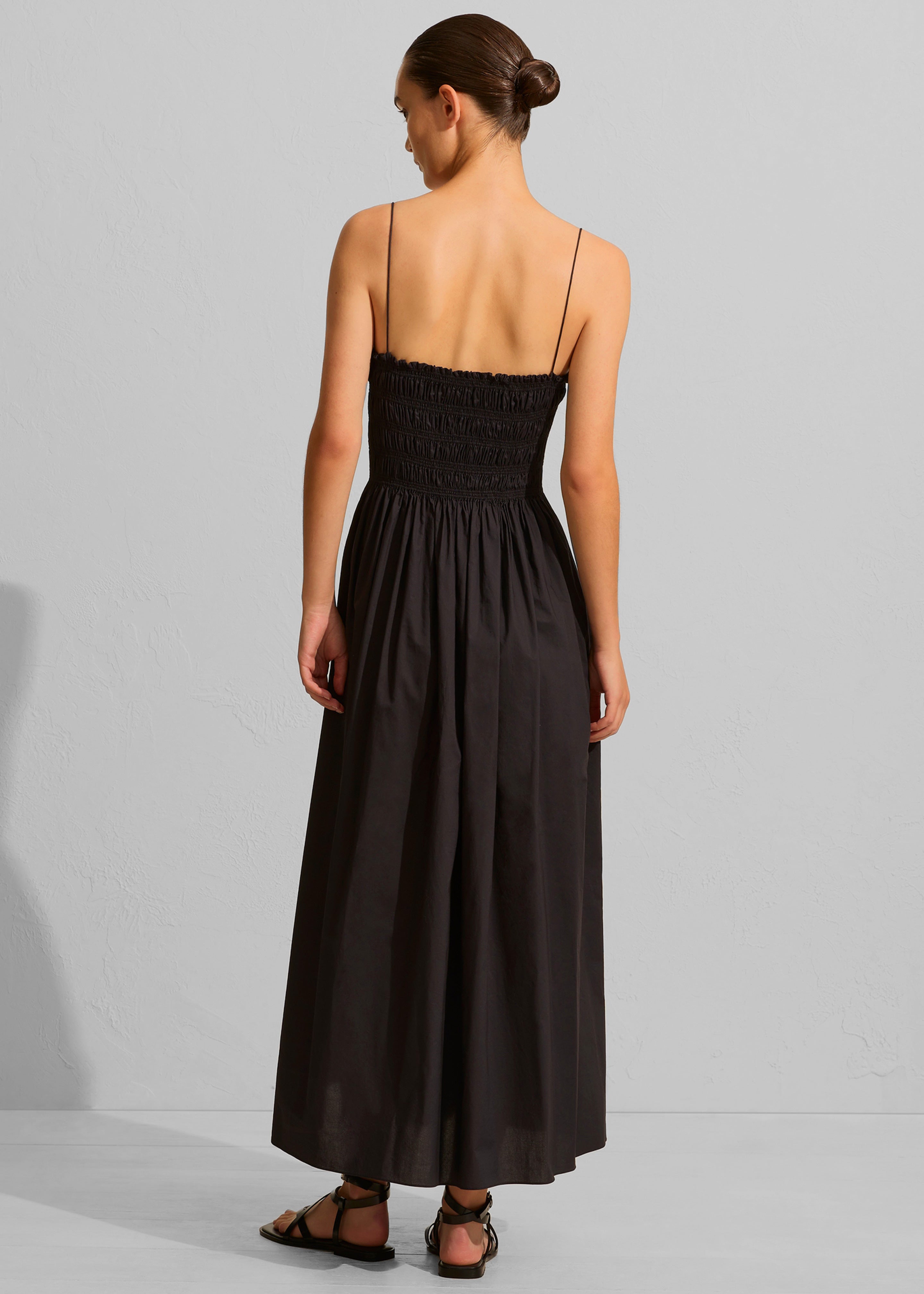 Matteau Shirred Bodice Dress - Black - 4