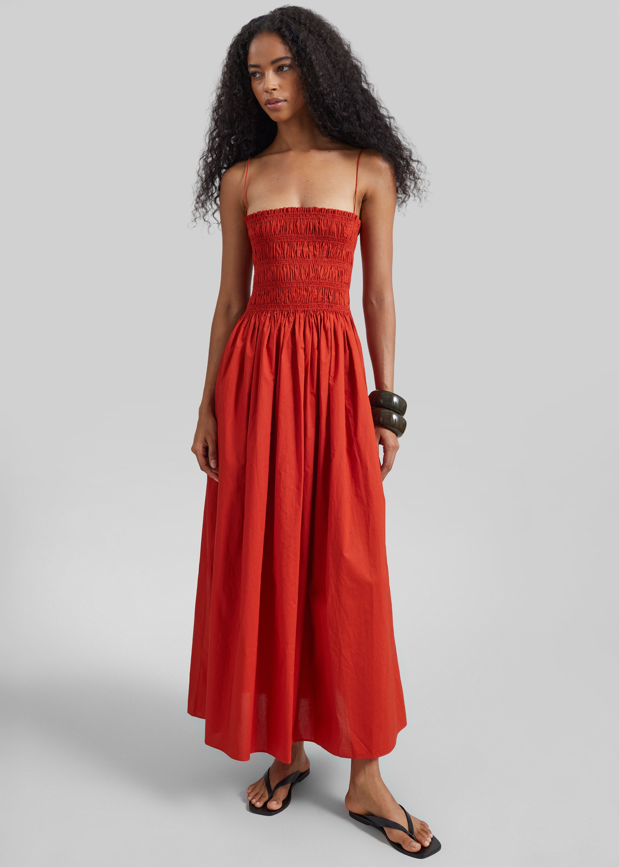 Shop the look image for Matteau Shirred Bodice Dress - Tomato