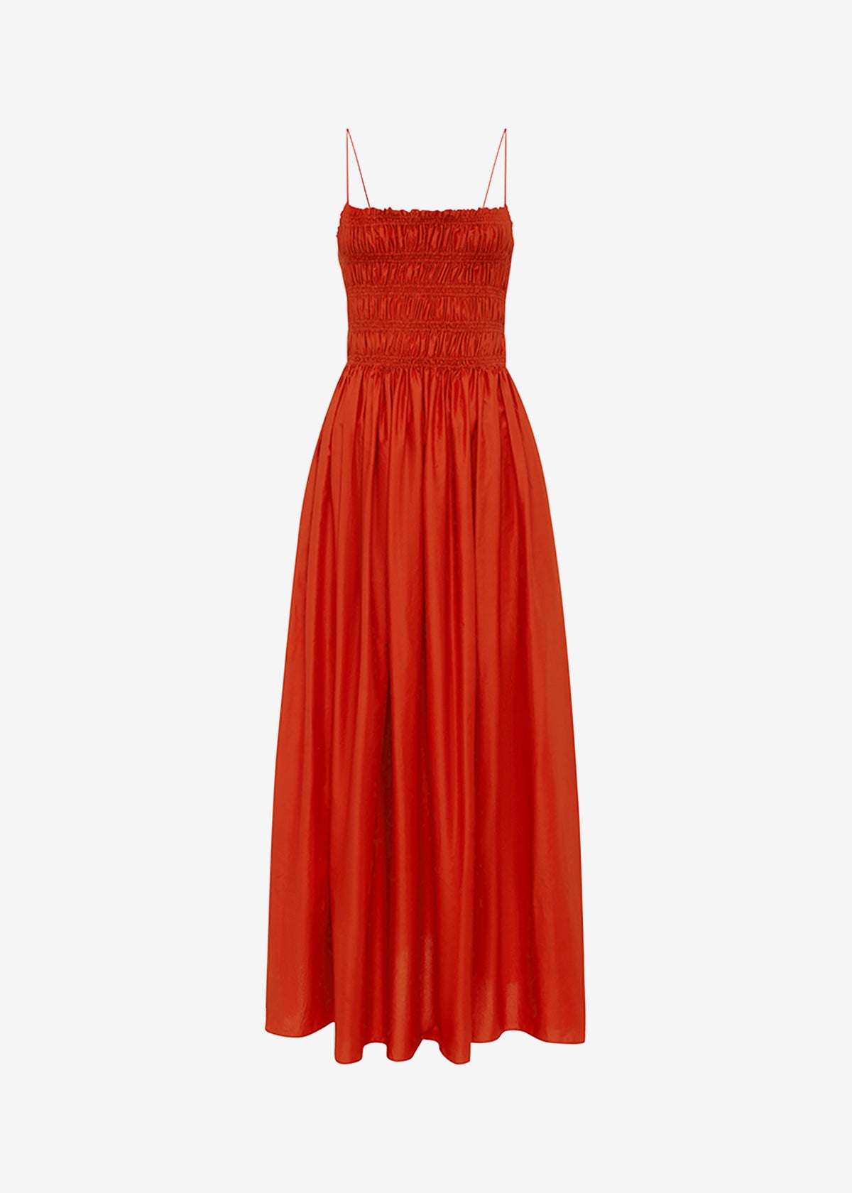 Matteau Shirred Bodice Dress - Tomato - 7
