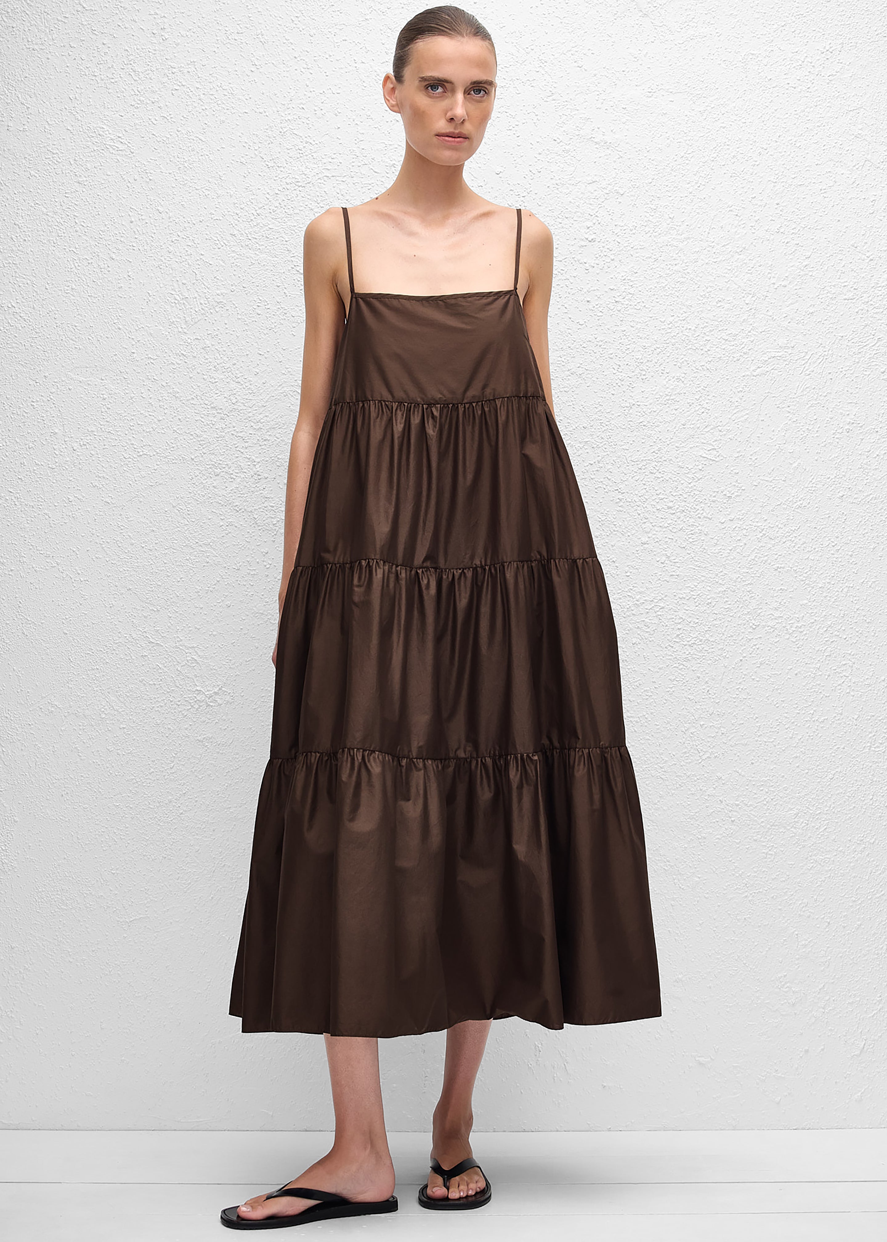 Matteau Tiered Sundress - Chocolate - 1