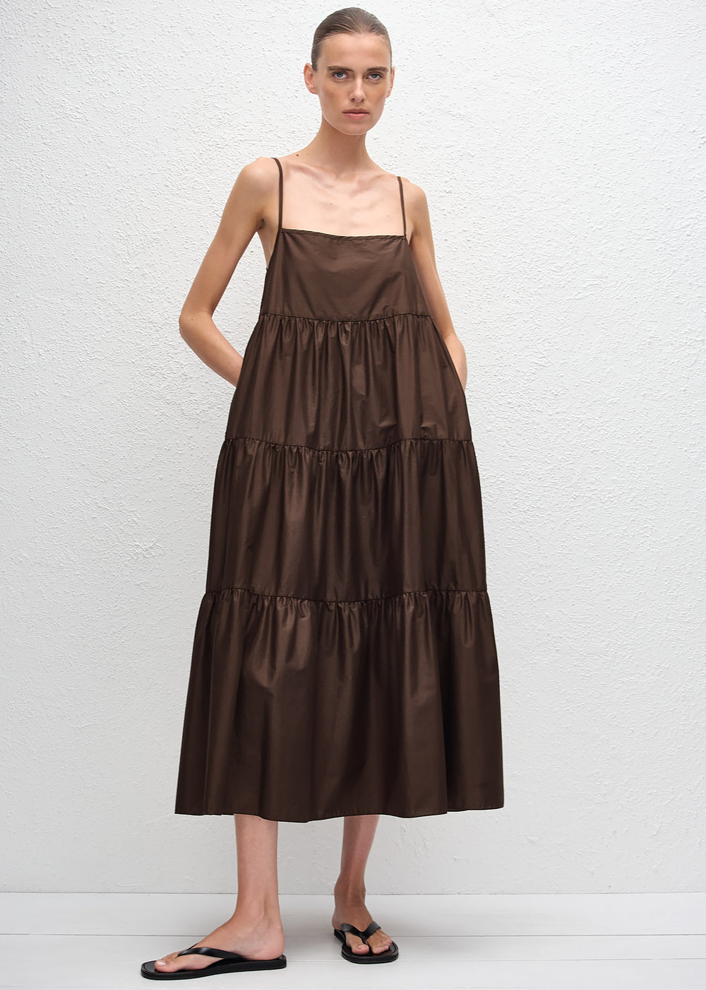 Matteau Tiered Sundress - Chocolate - 1