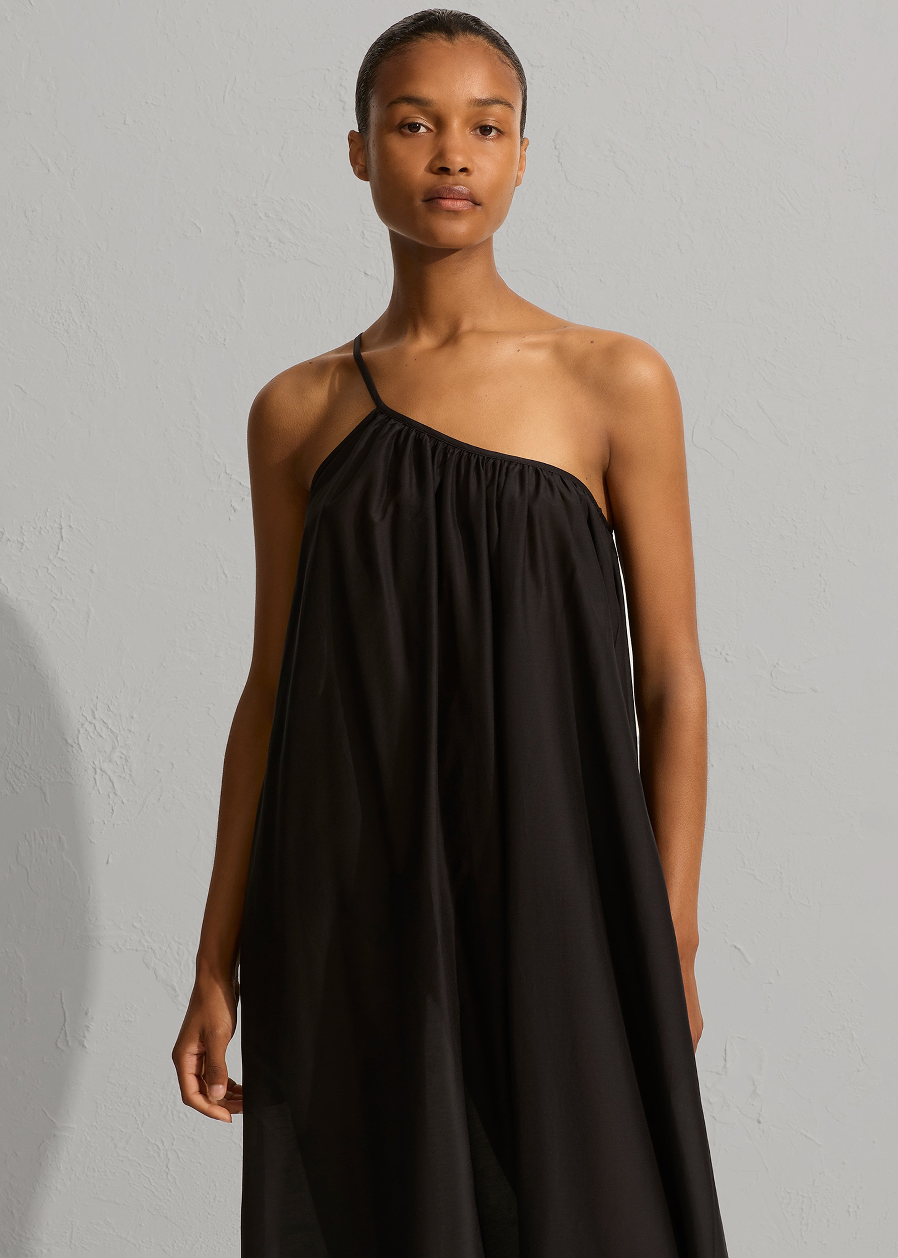 Matteau Voluminous One Shoulder Dress - Black - 2