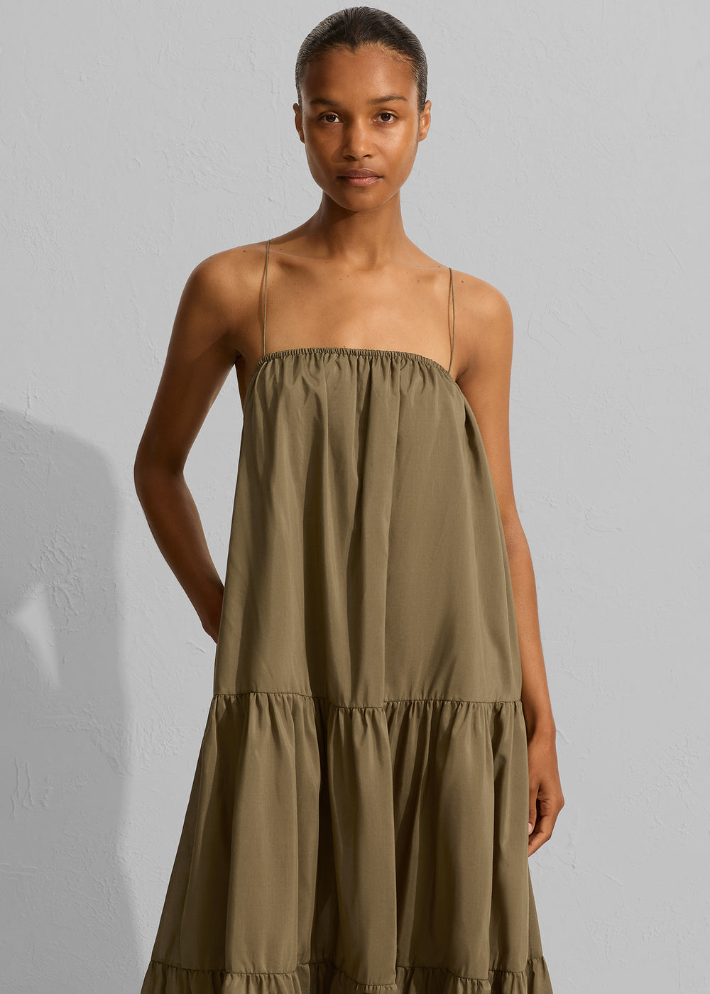 Matteau Voluminous Tiered Sundress - Olive - 1