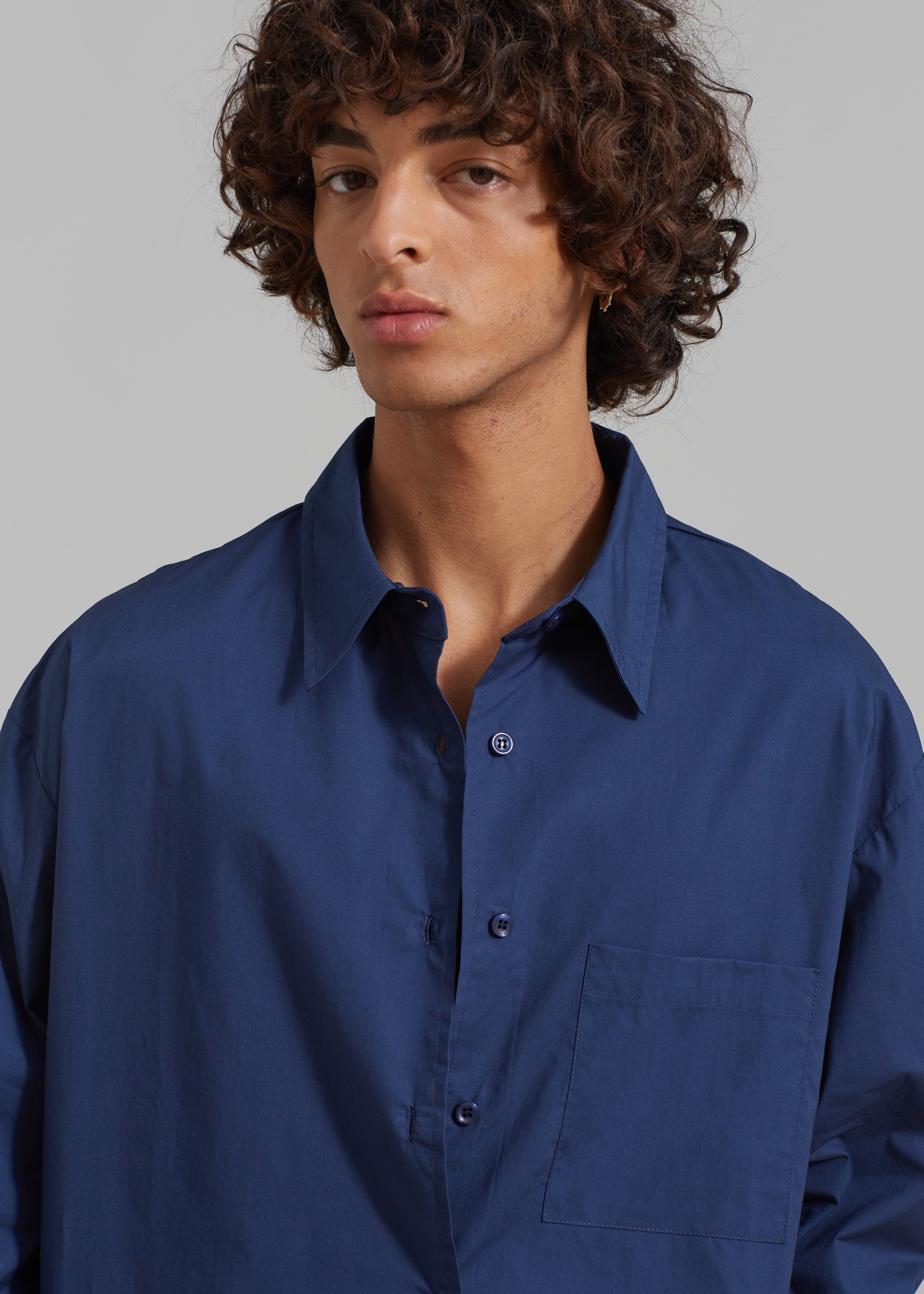 Matthias Oversized Shirt - Navy - 1