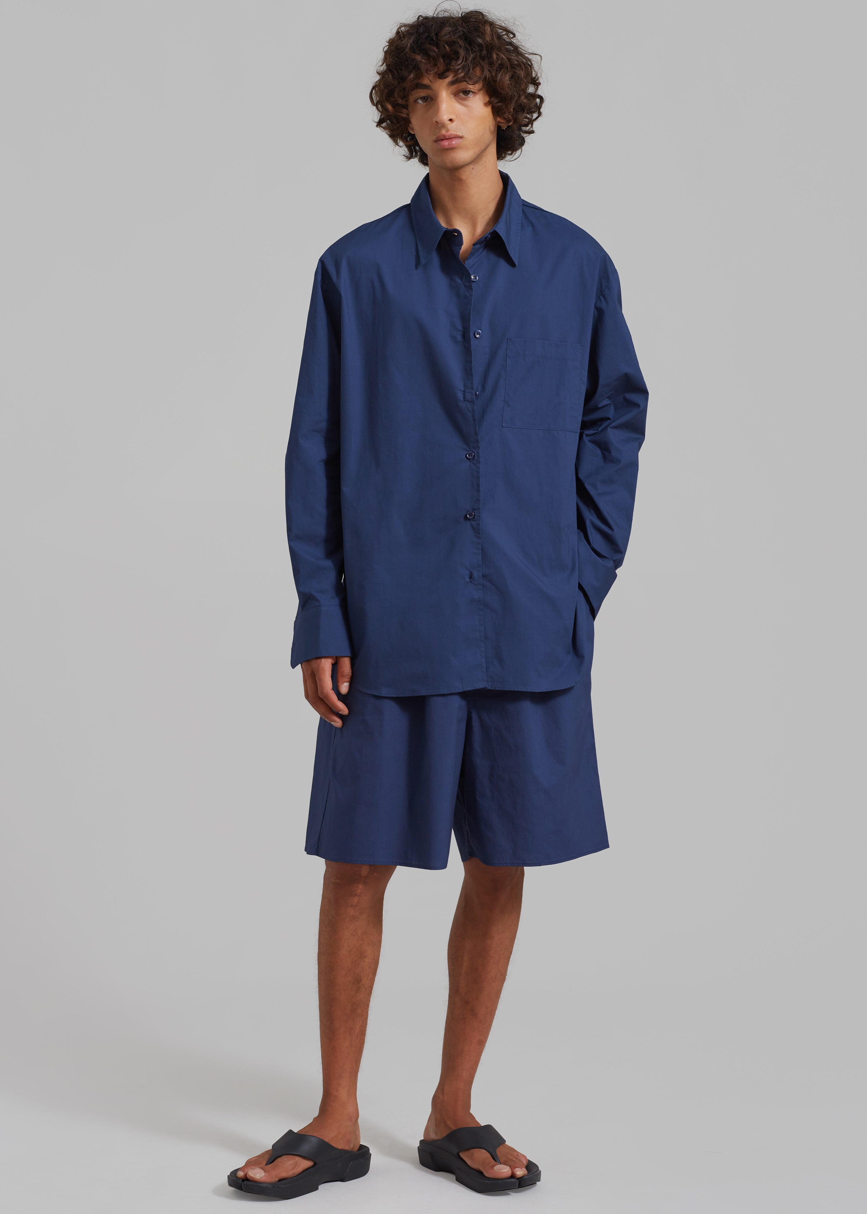 Matthias Oversized Shirt - Navy - 3