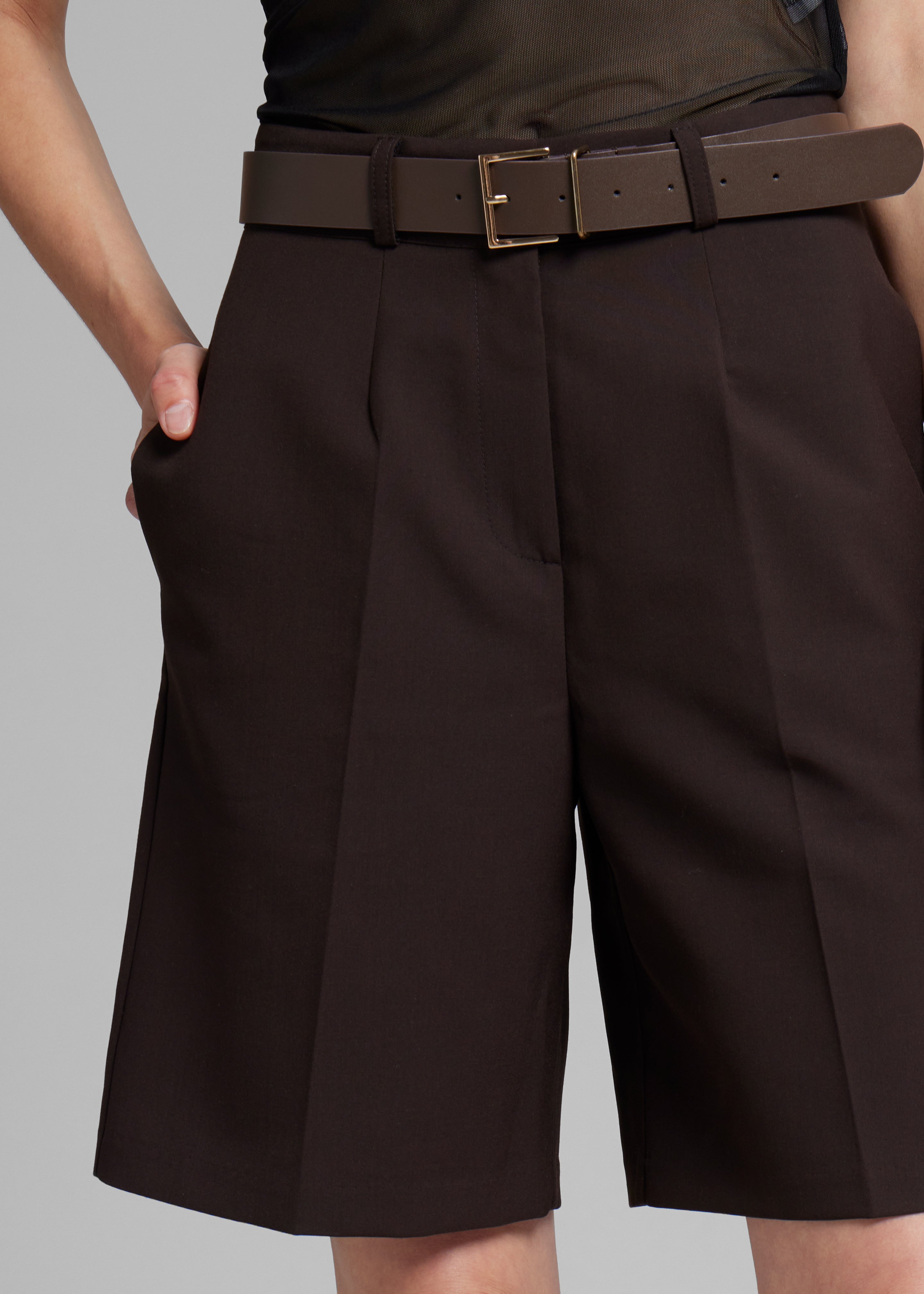 Maura Bermuda Shorts - Brown - 4