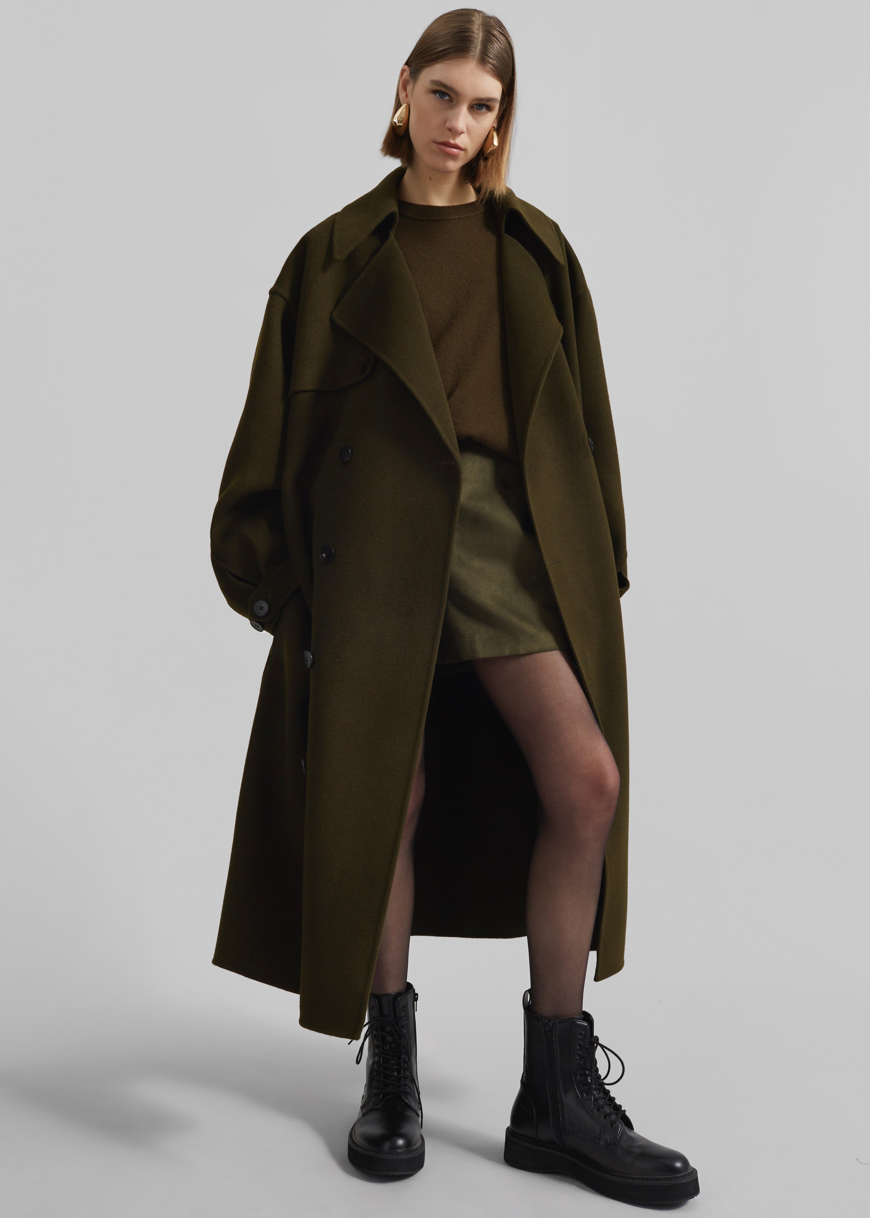 Mavis Long Coat - Khaki - 3