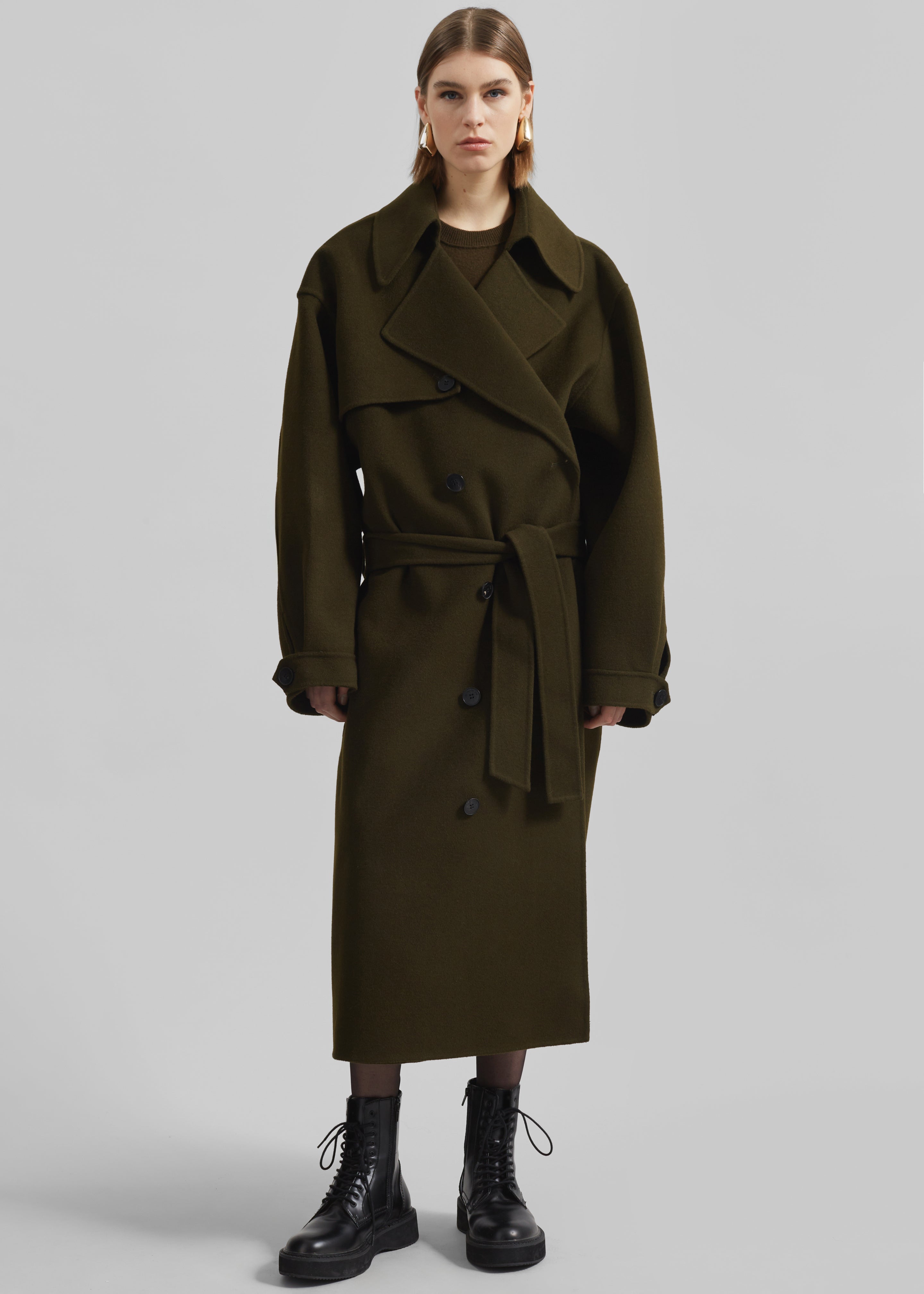 Mavis Long Coat - Khaki - 4