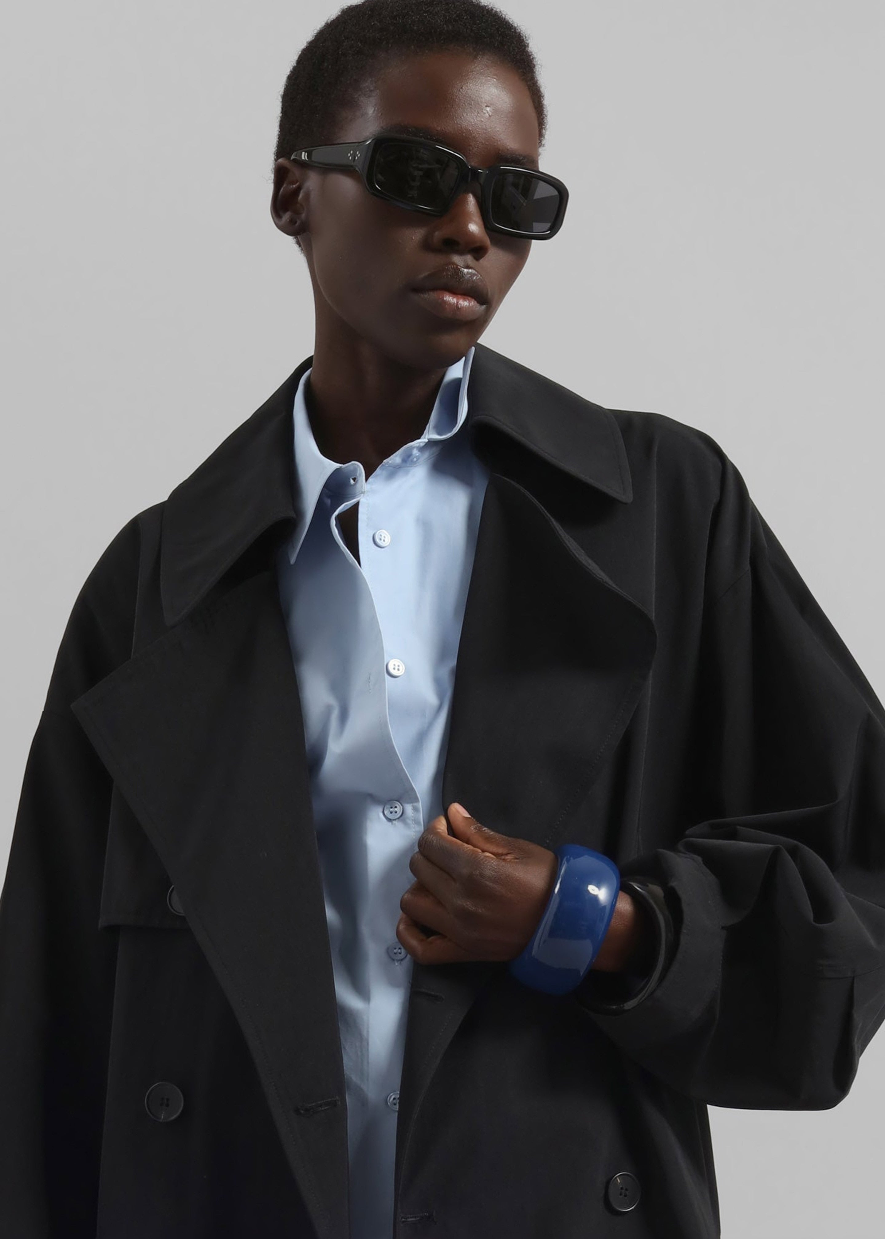 Mavis Oversized Trench - Black - 3