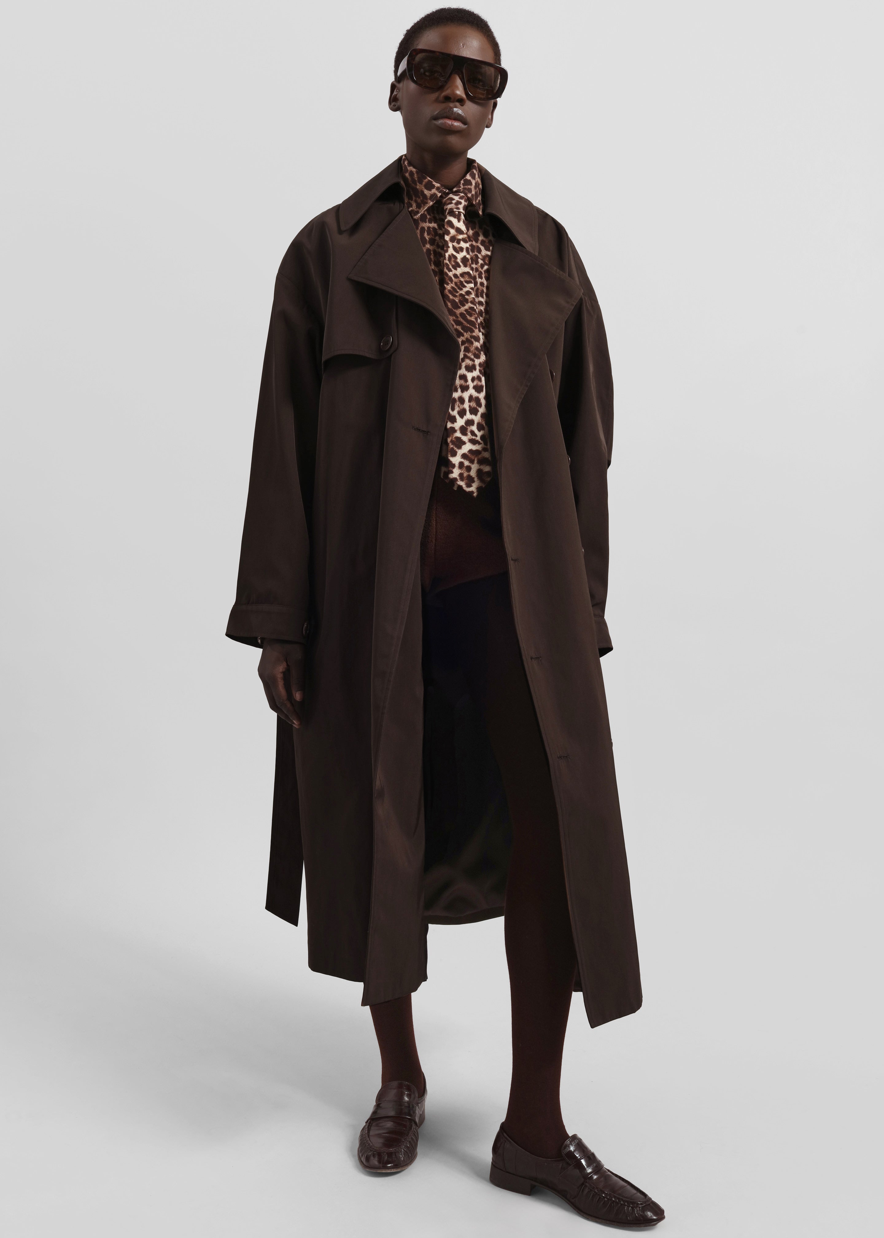 Mavis Oversized Trench - Brown - 3