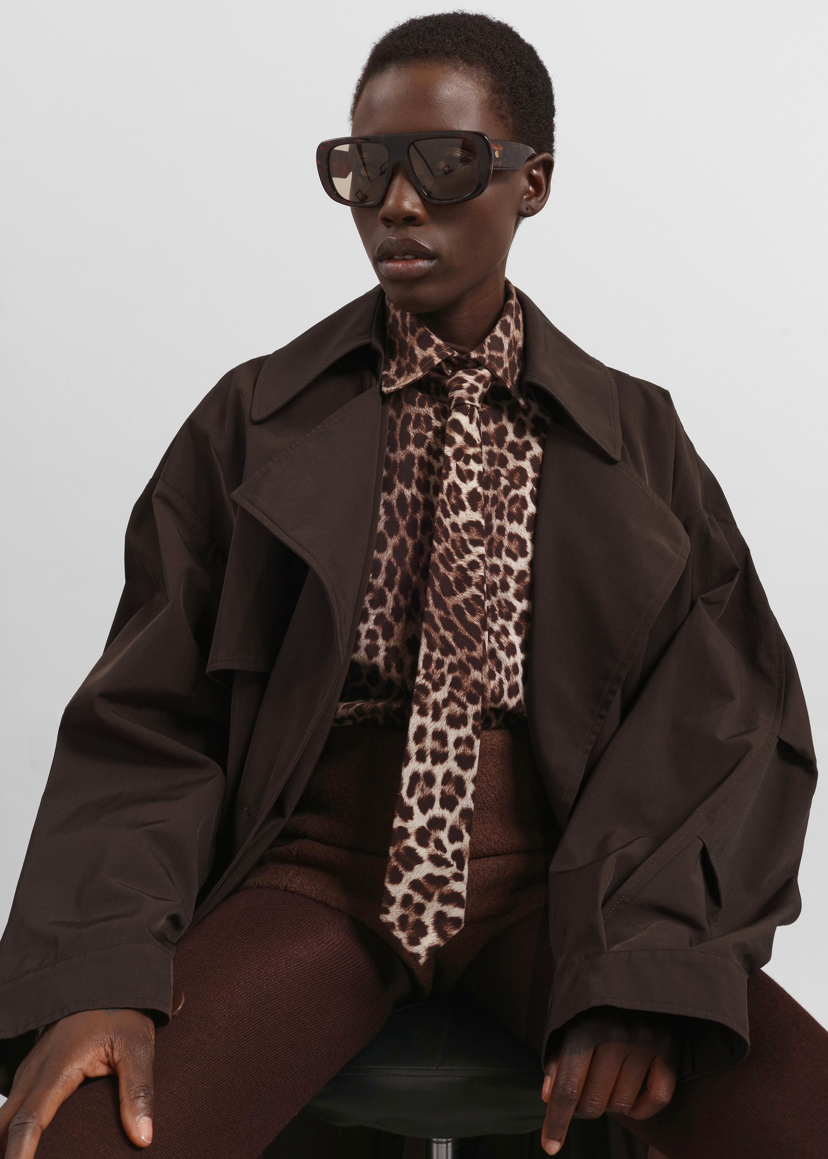 Mavis Oversized Trench - Brown - 4