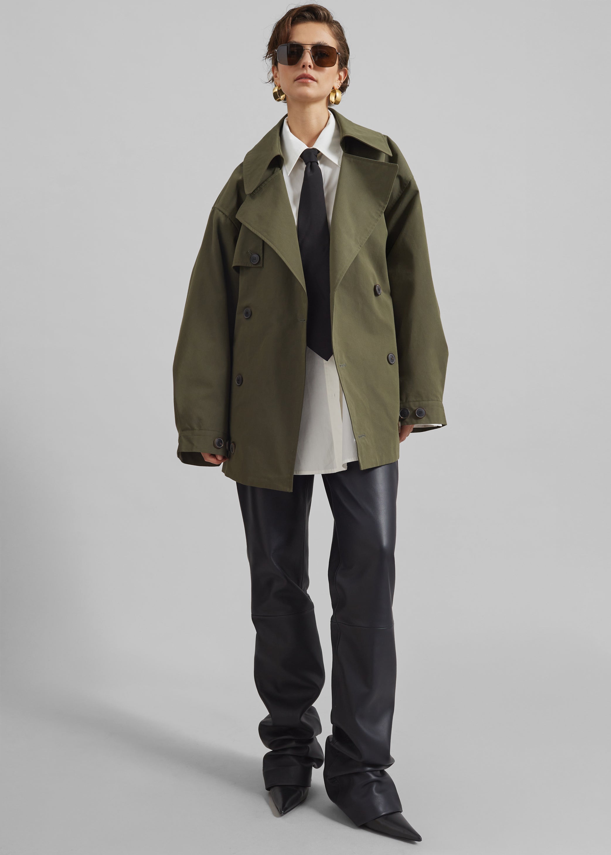 Shop the look image for Mavis Oversized Short Trench - Khaki