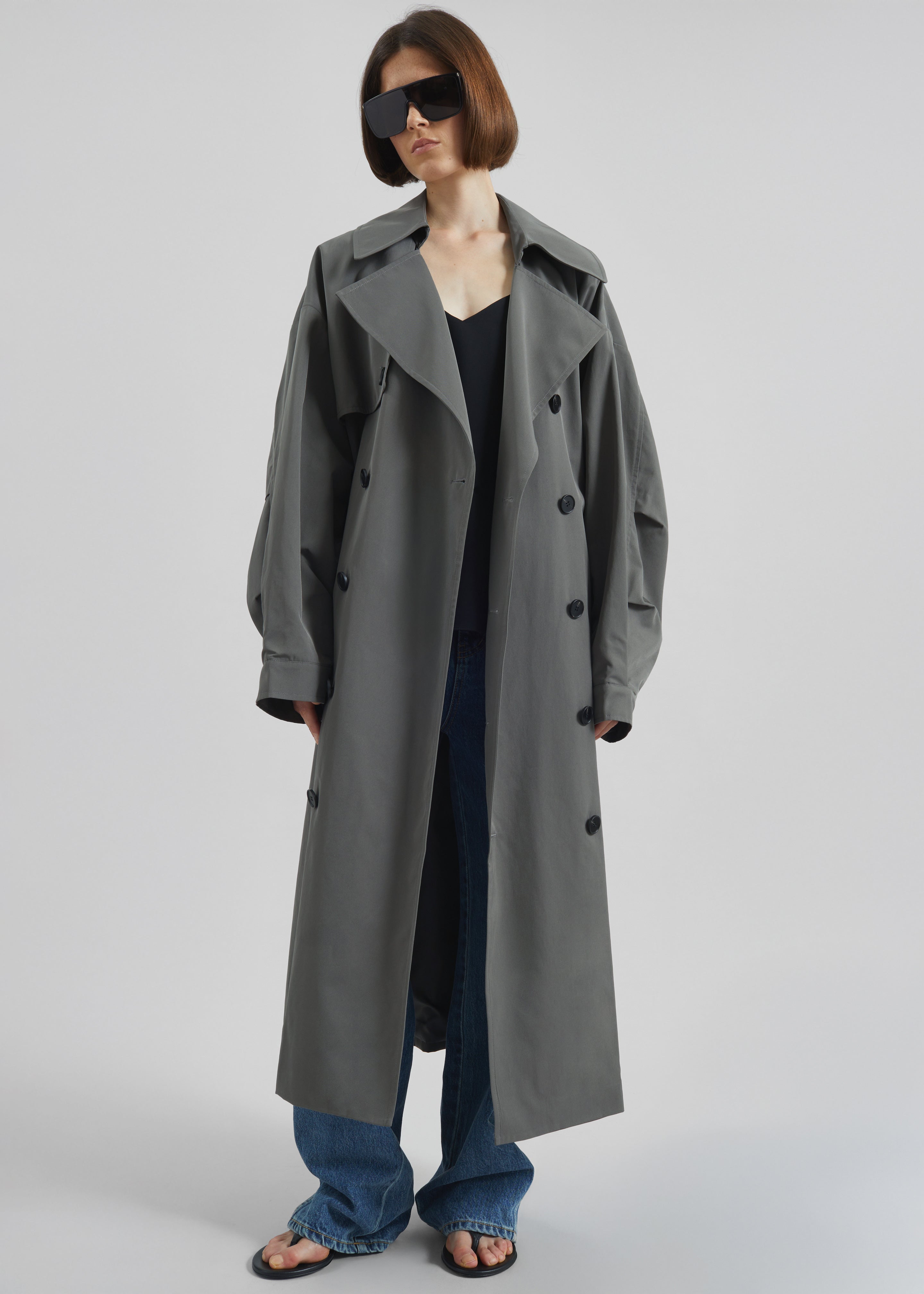 Mavis Oversized Trench - Grey - 3