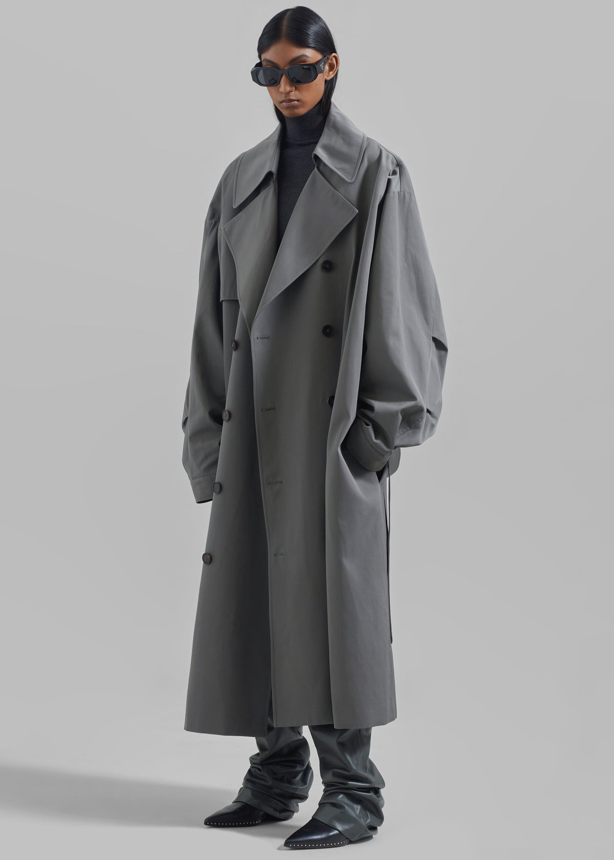 Mavis Oversized Trench - Grey - 7