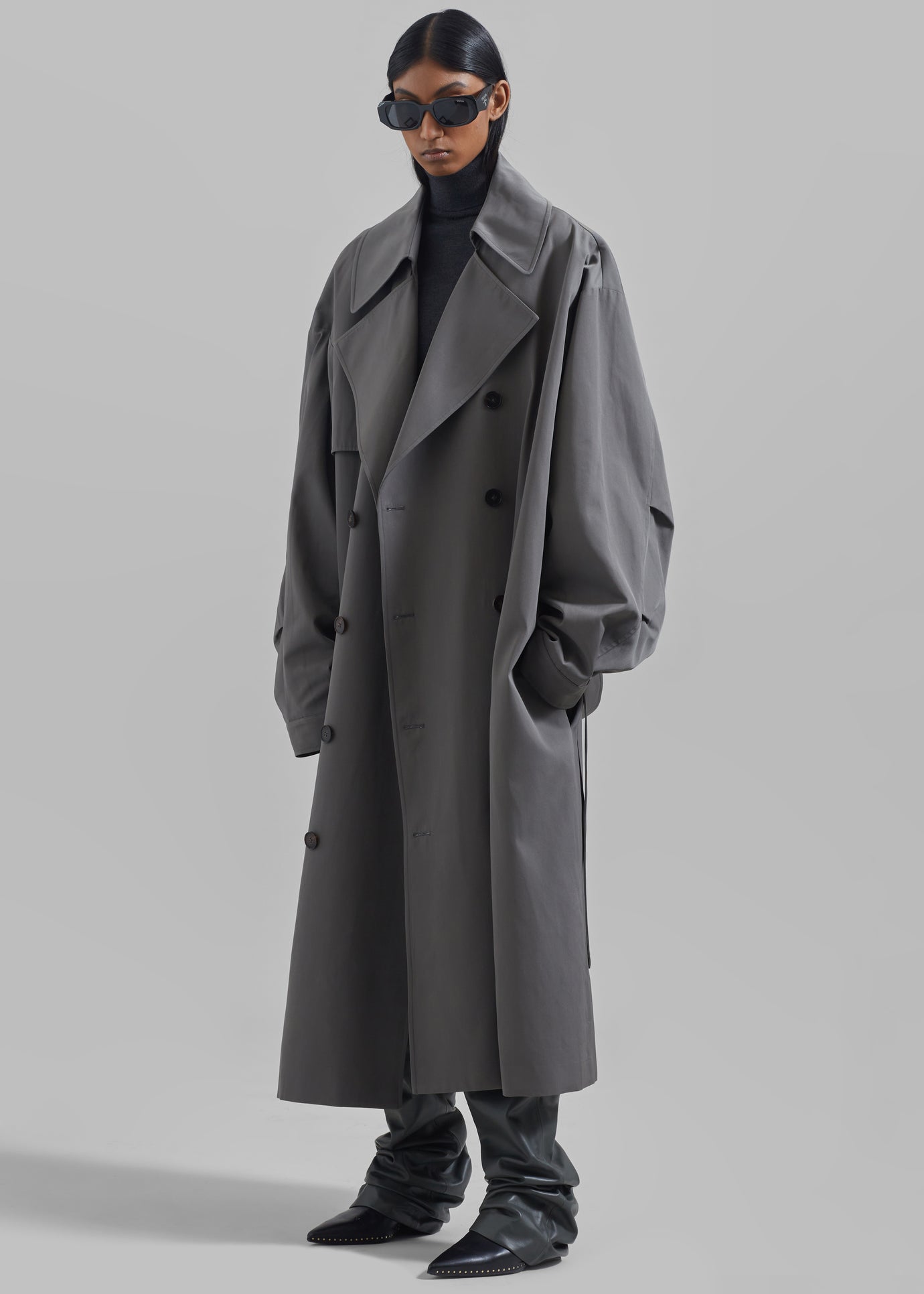 Mavis Oversized Trench - Grey