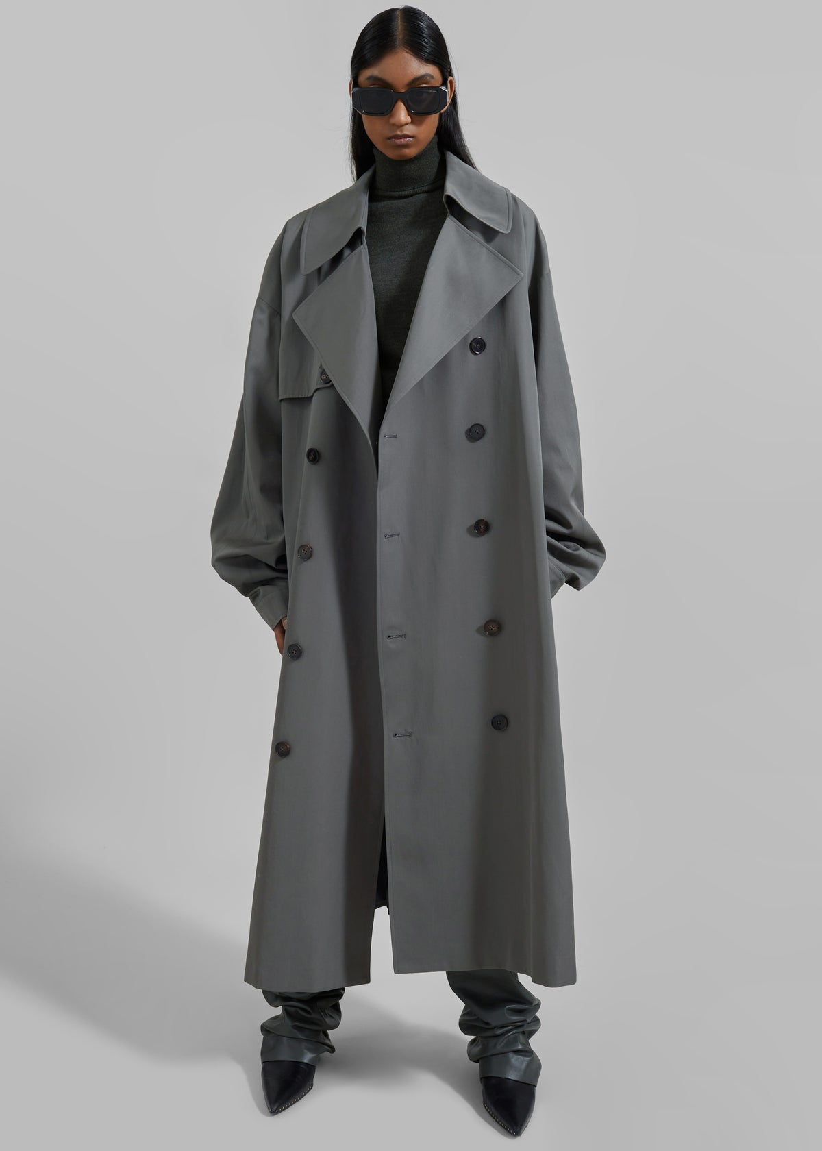 Mavis Oversized Trench - Grey - 4