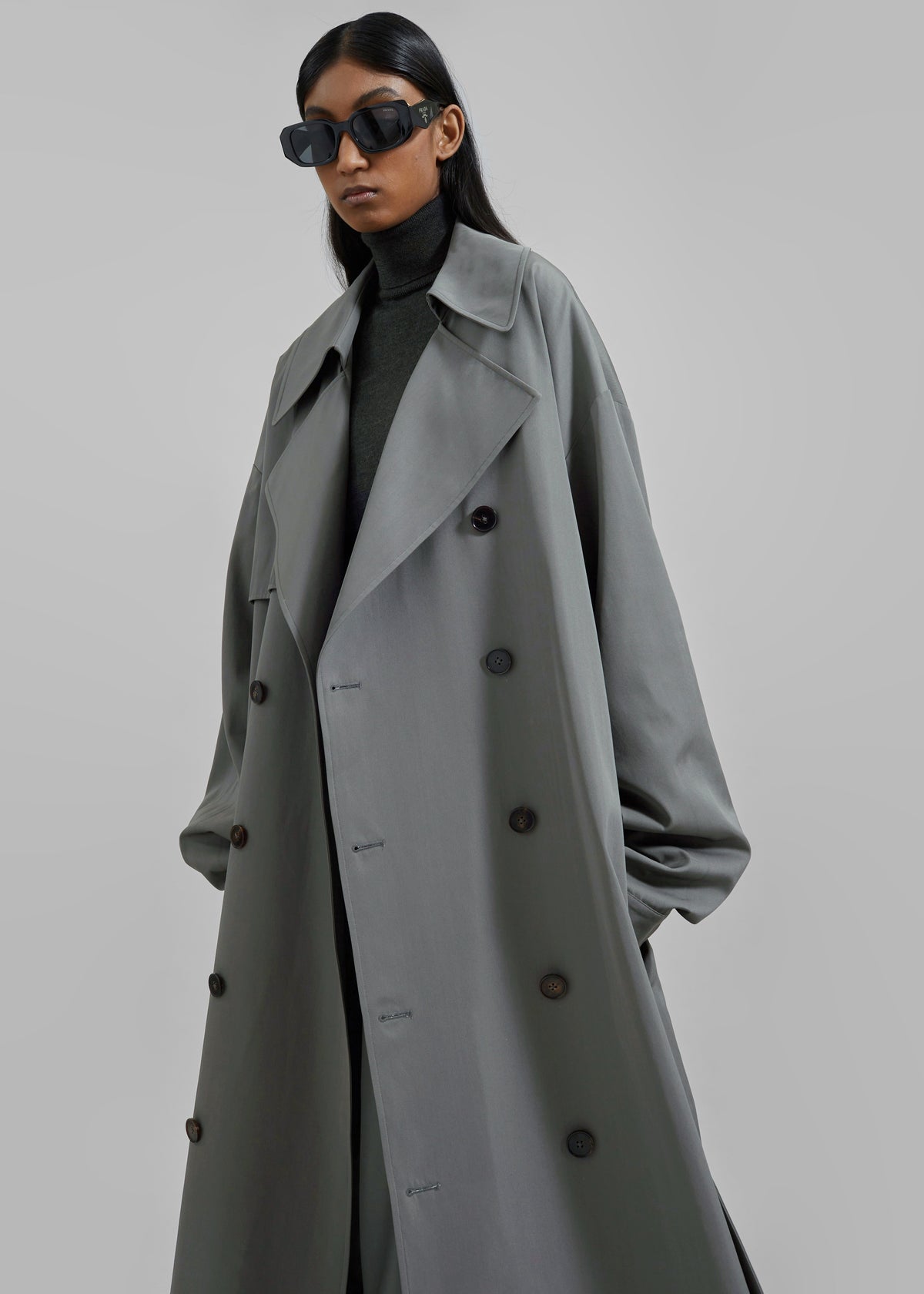 Mavis Oversized Trench - Grey - 8