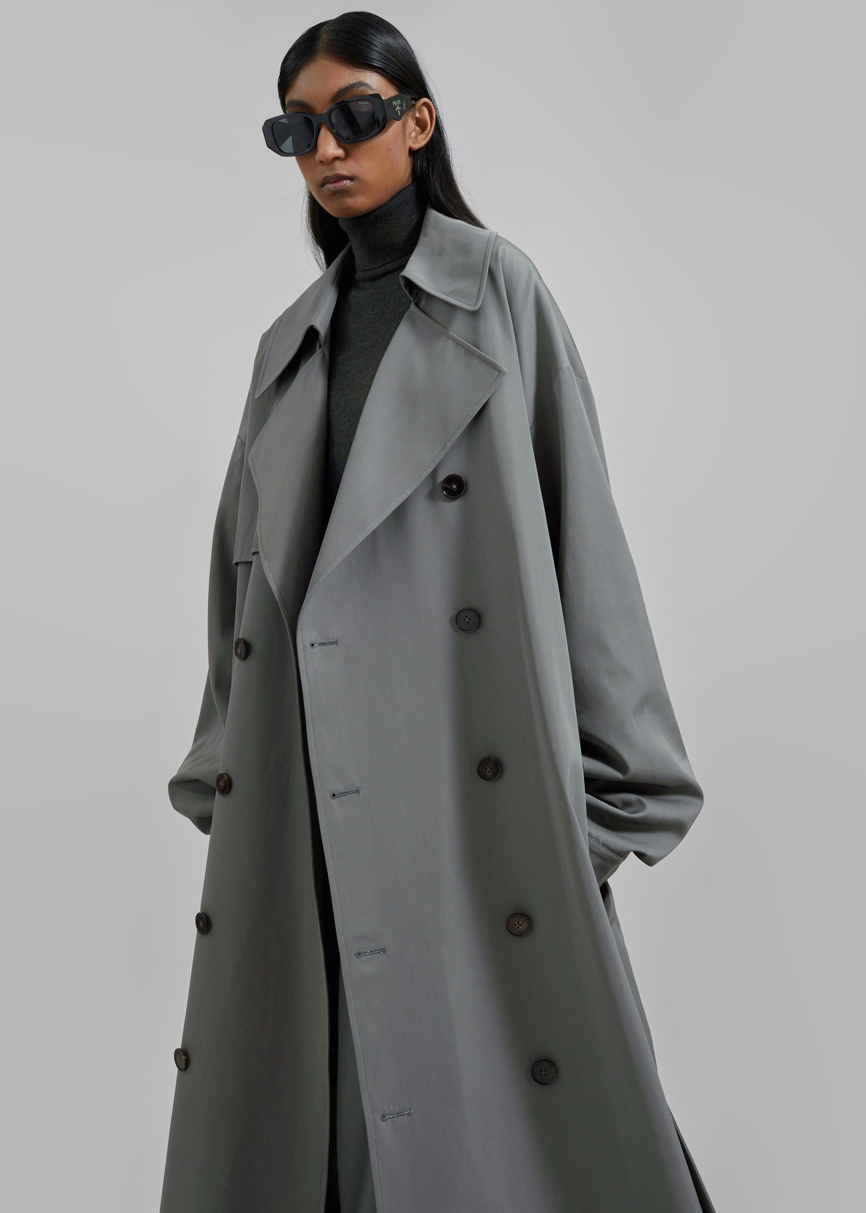 Mavis Oversized Trench - Grey - 8