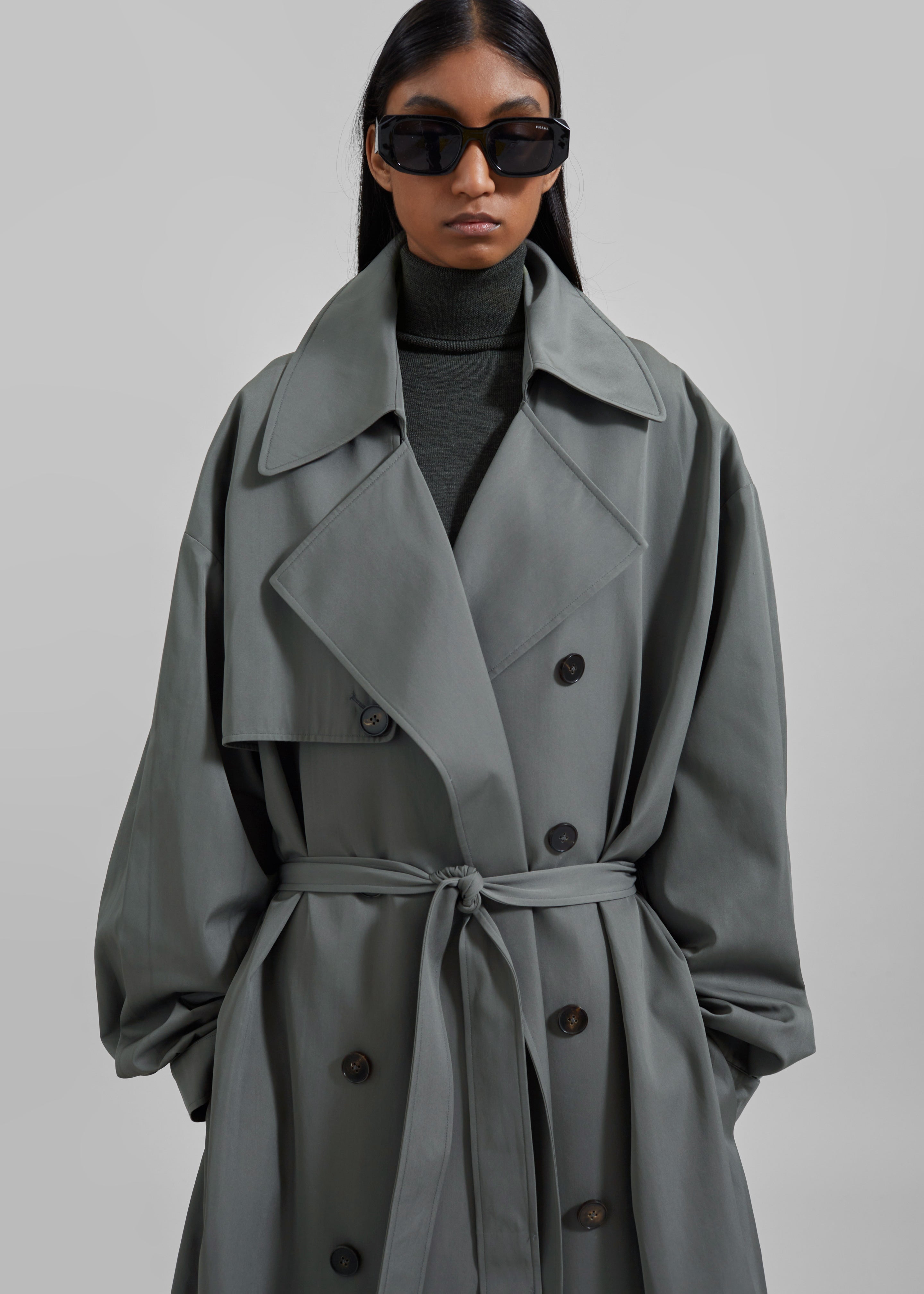 Mavis Oversized Trench - Grey - 5