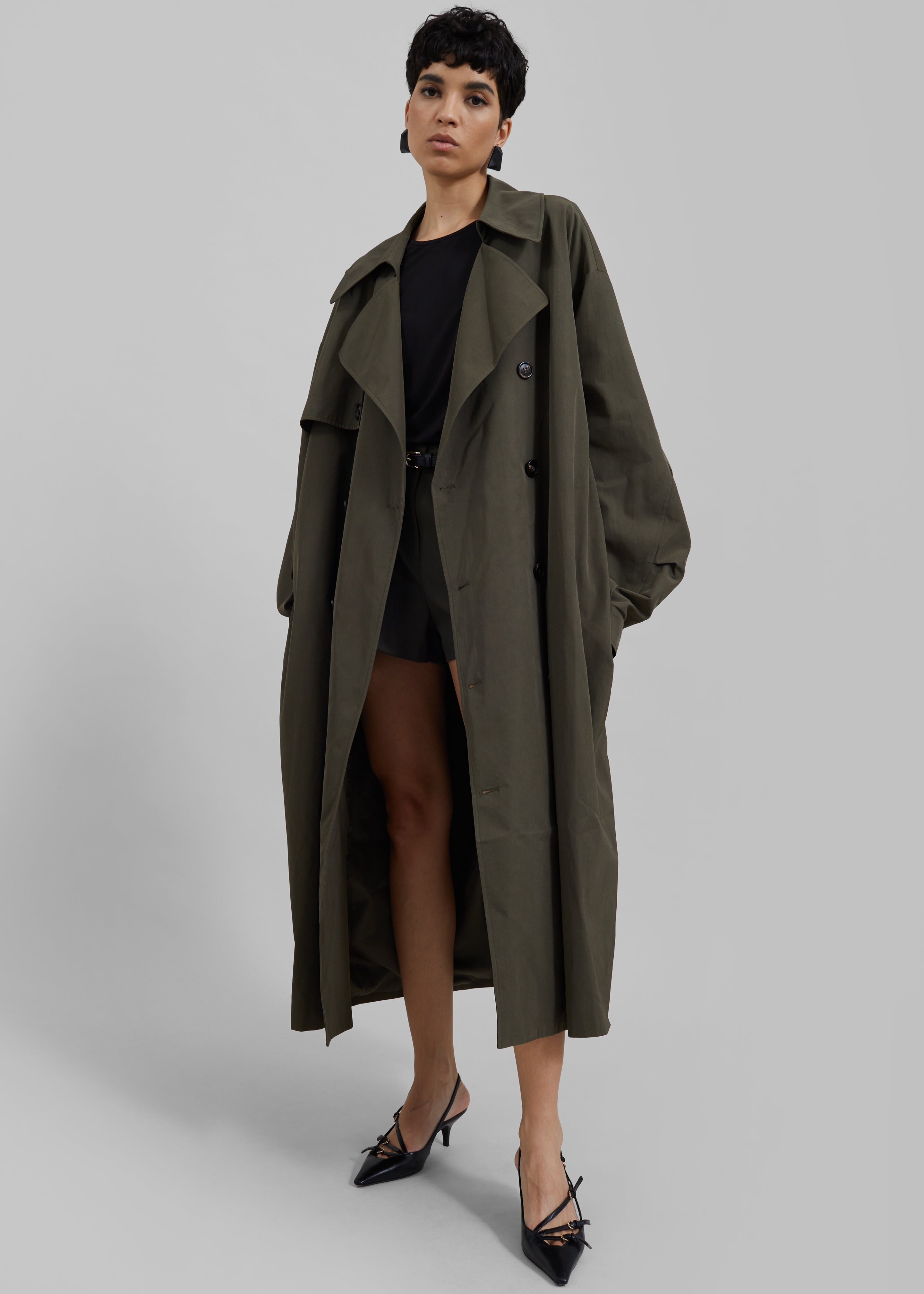 Mavis Oversized Trench - Khaki – The Frankie Shop