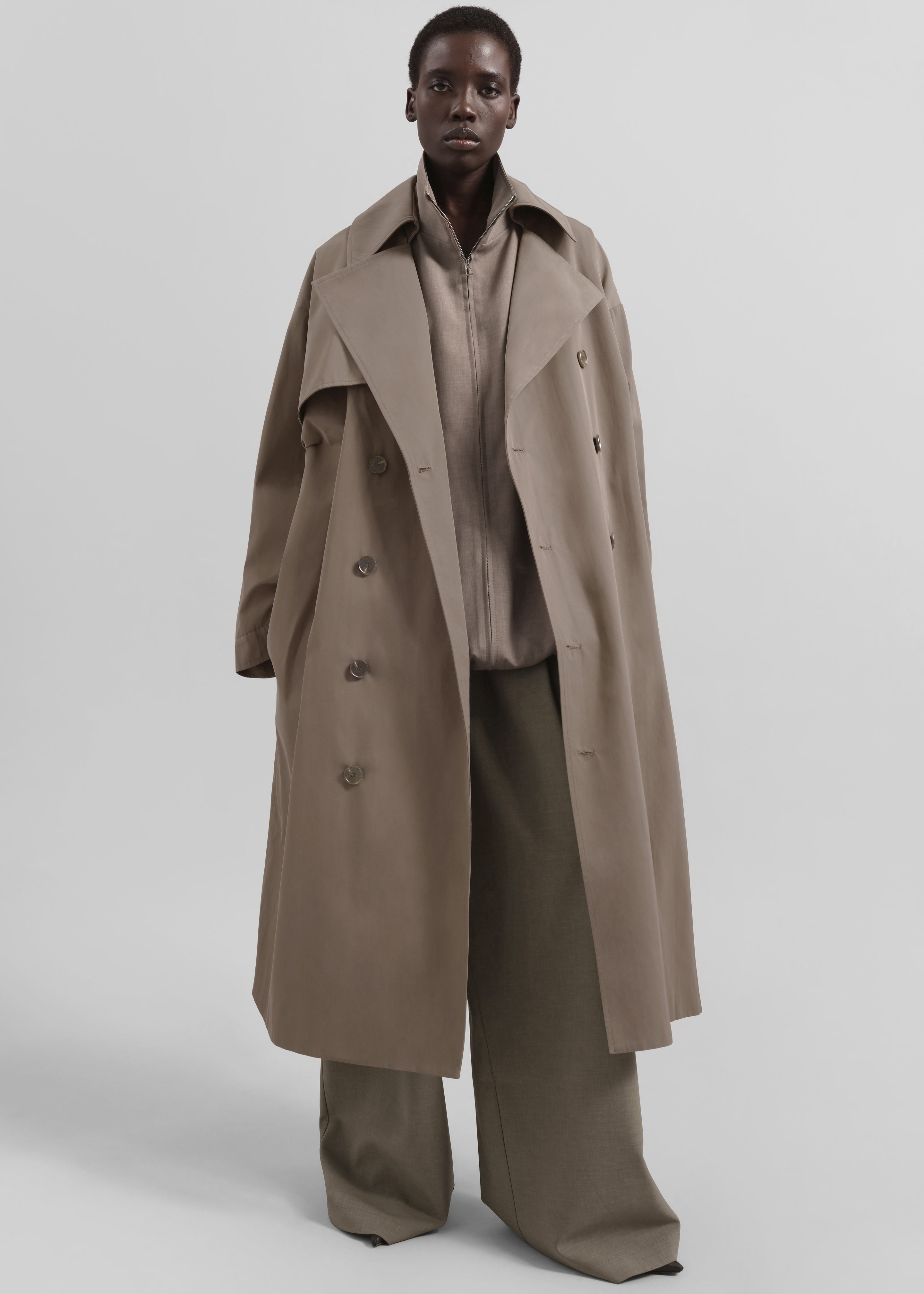 Mavis Oversized Trench - Taupe - 4