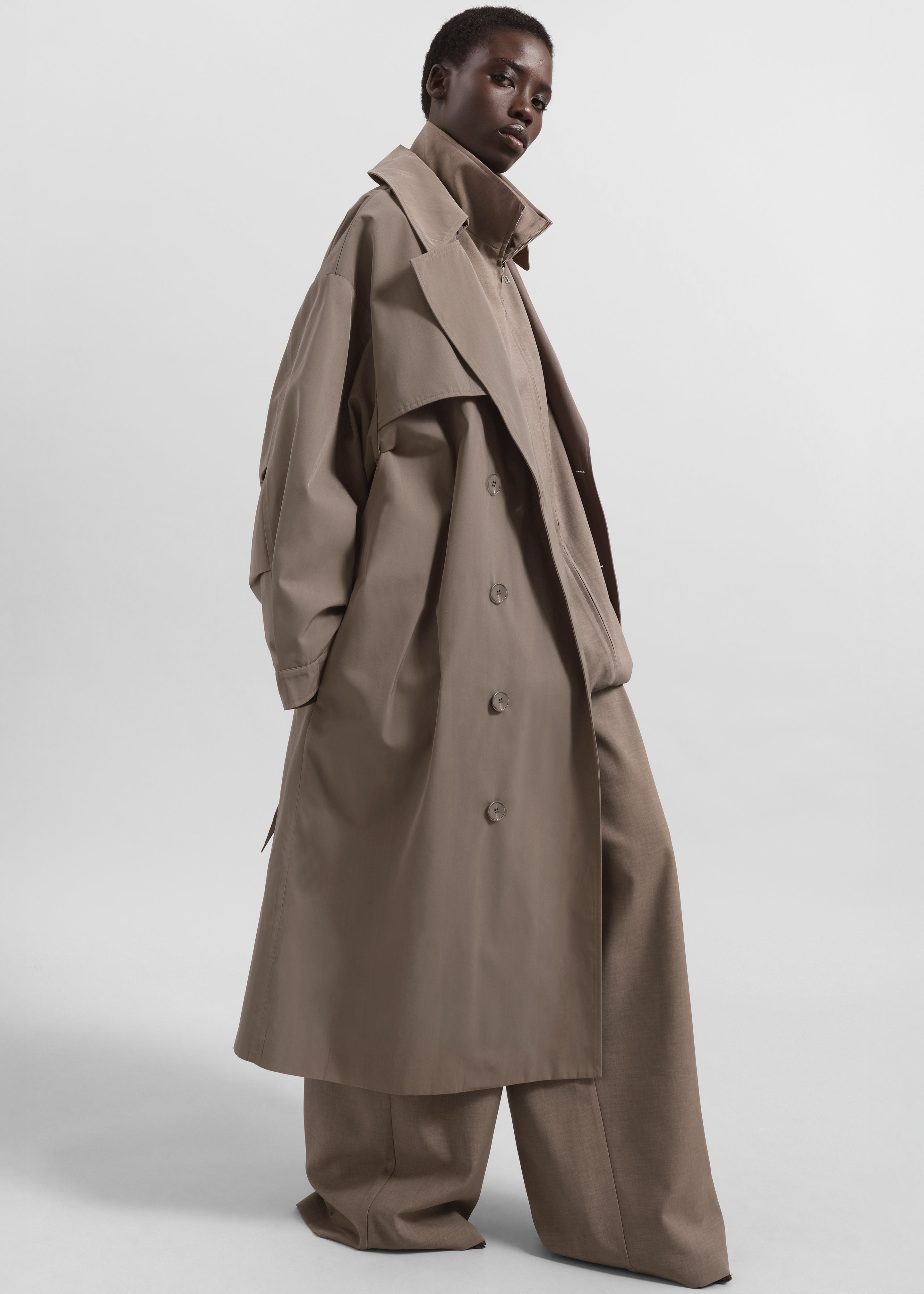 Mavis Oversized Trench - Taupe – The Frankie Shop