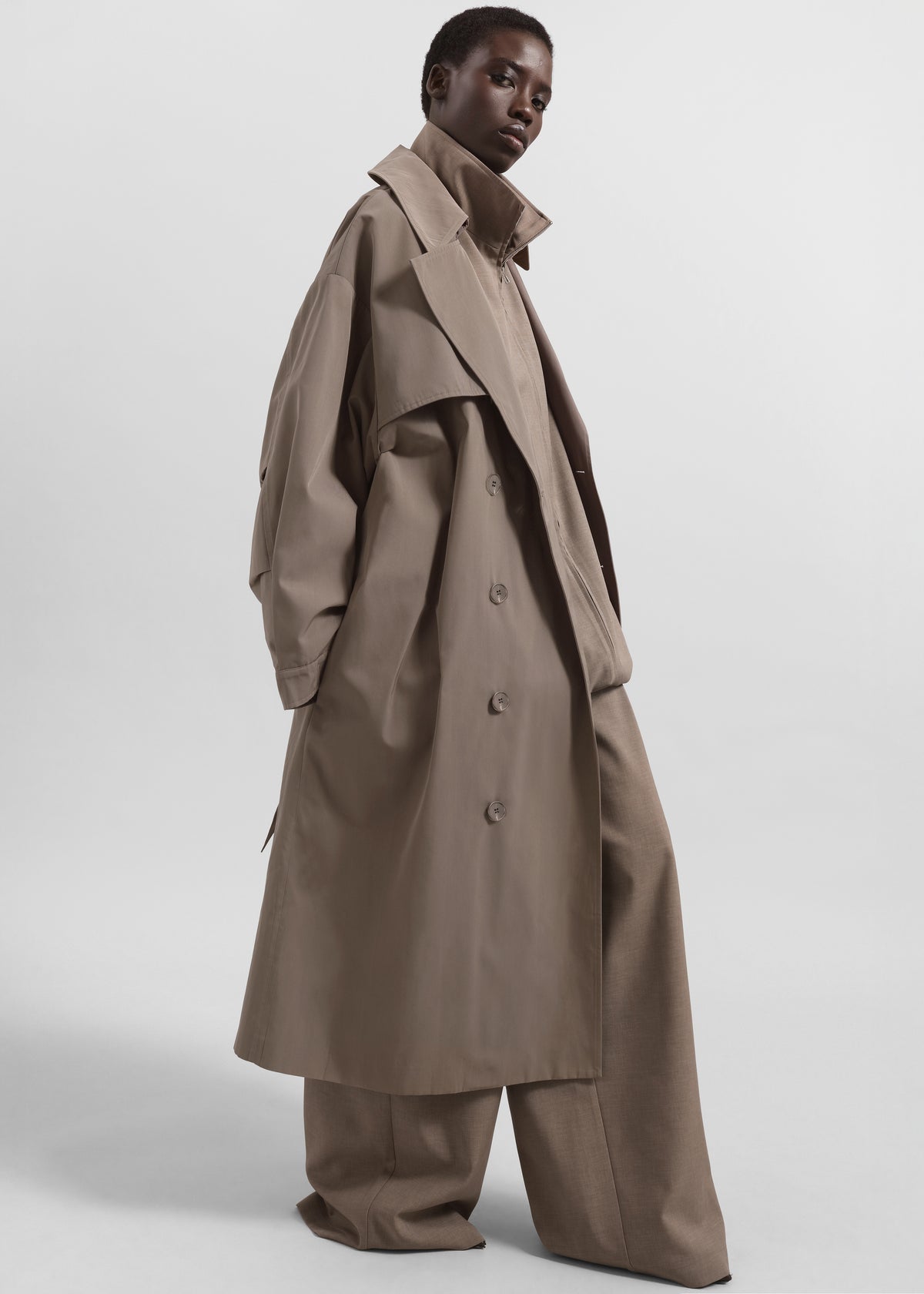 Mavis Oversized Trench - Taupe - 1