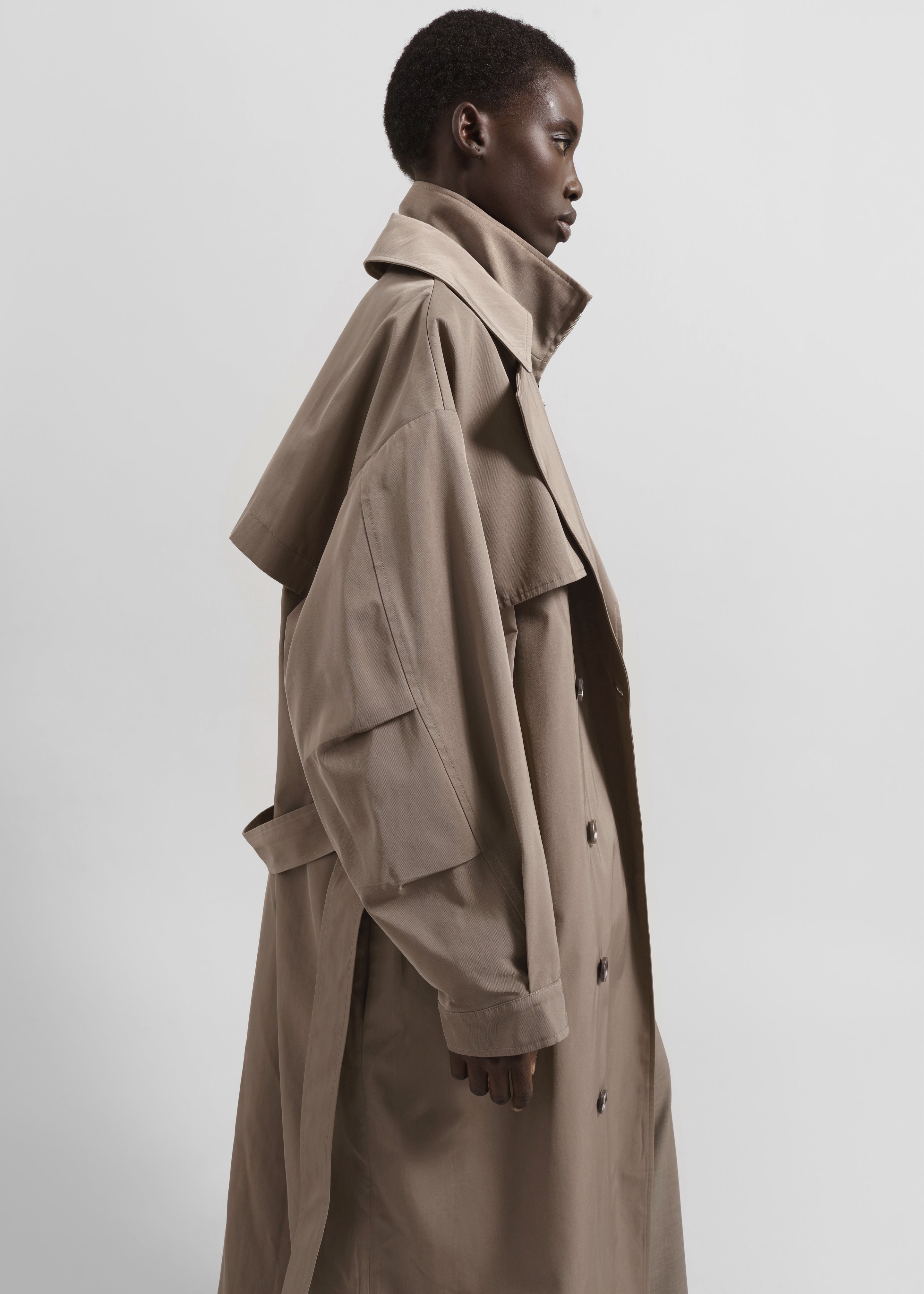Mavis Oversized Trench - Taupe - 2