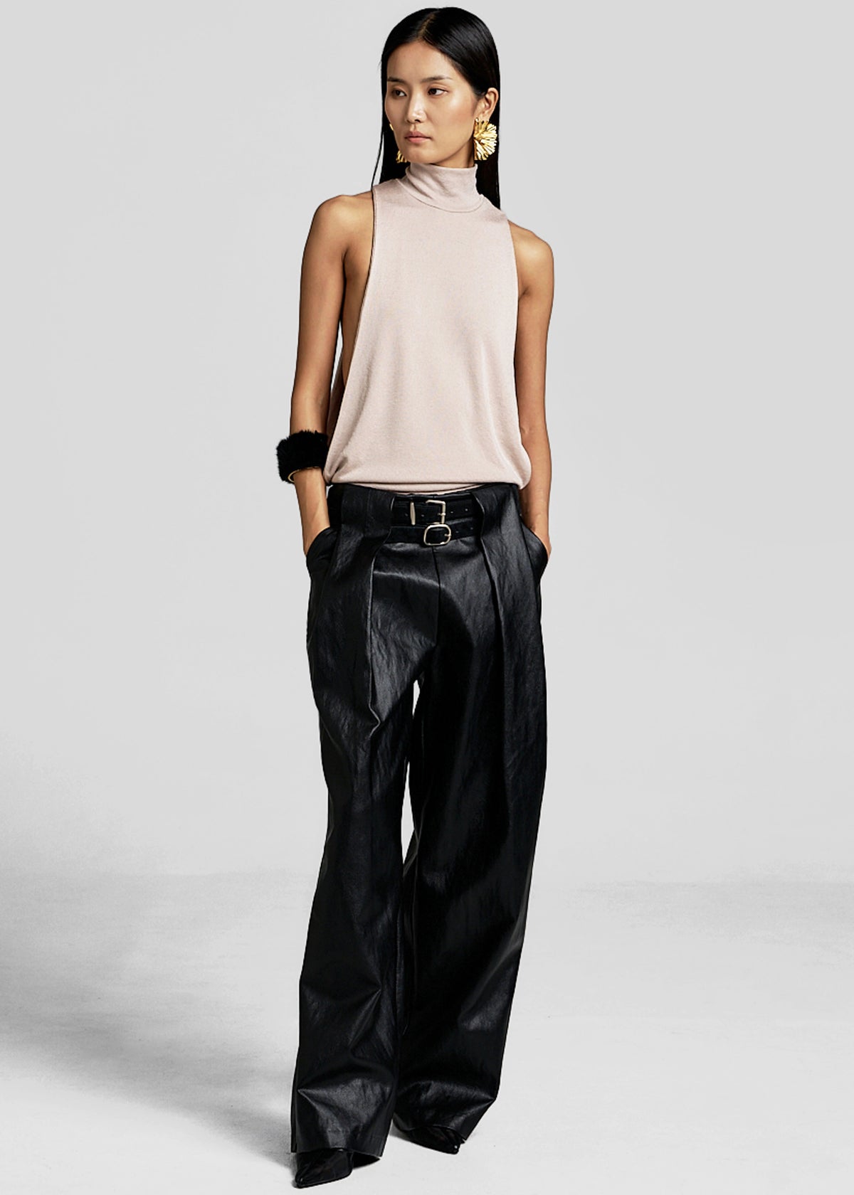 Maxen Mock Neck Bodysuit - Beige - 6