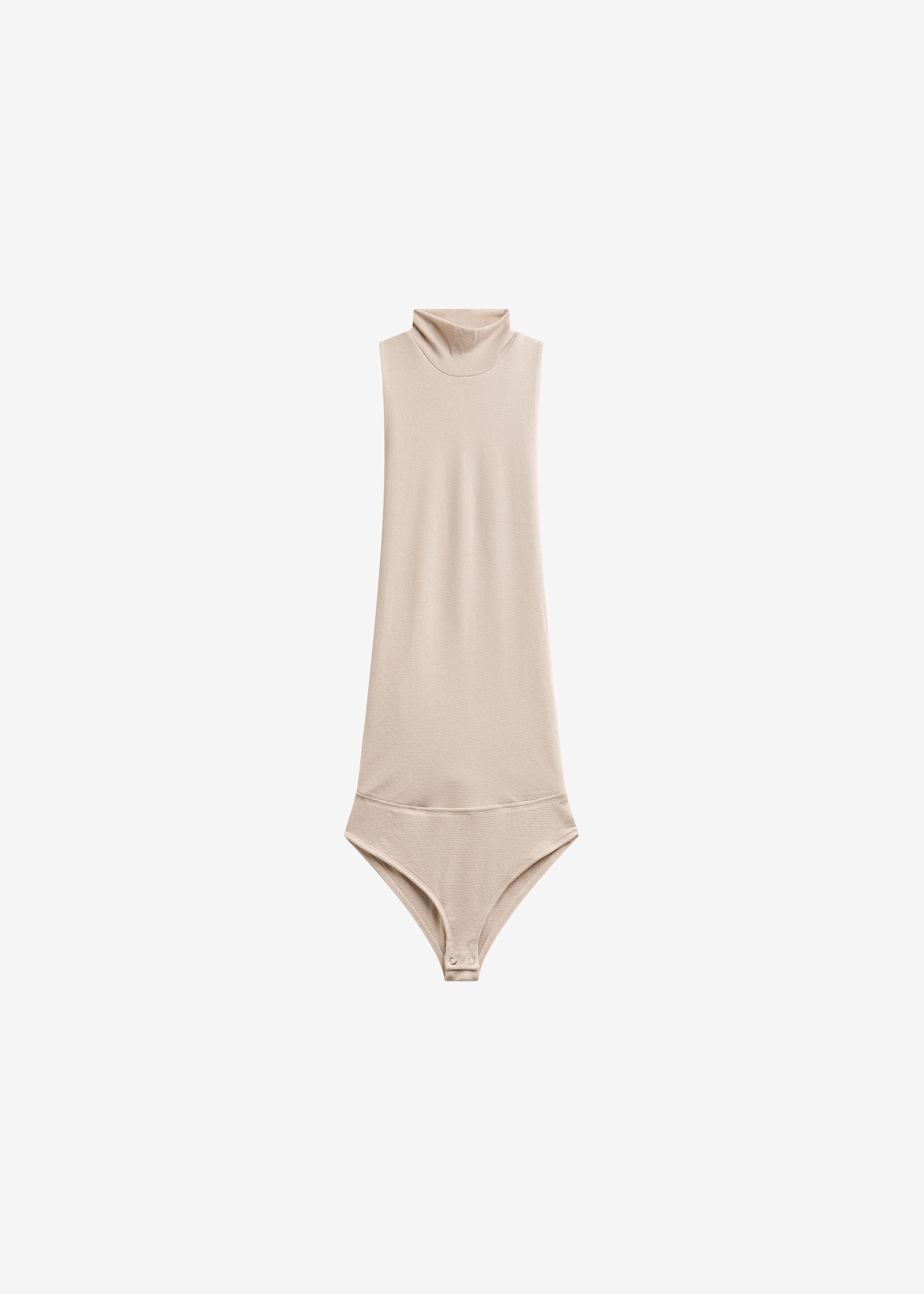 Maxen Mock Neck Bodysuit - Beige - 8